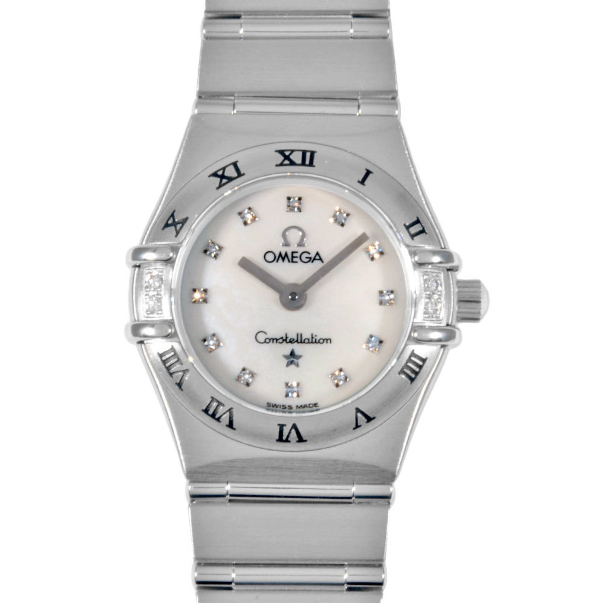 Omega Constellation Watch Quartz White Shell Dial 12Pd Ladies, Women's
