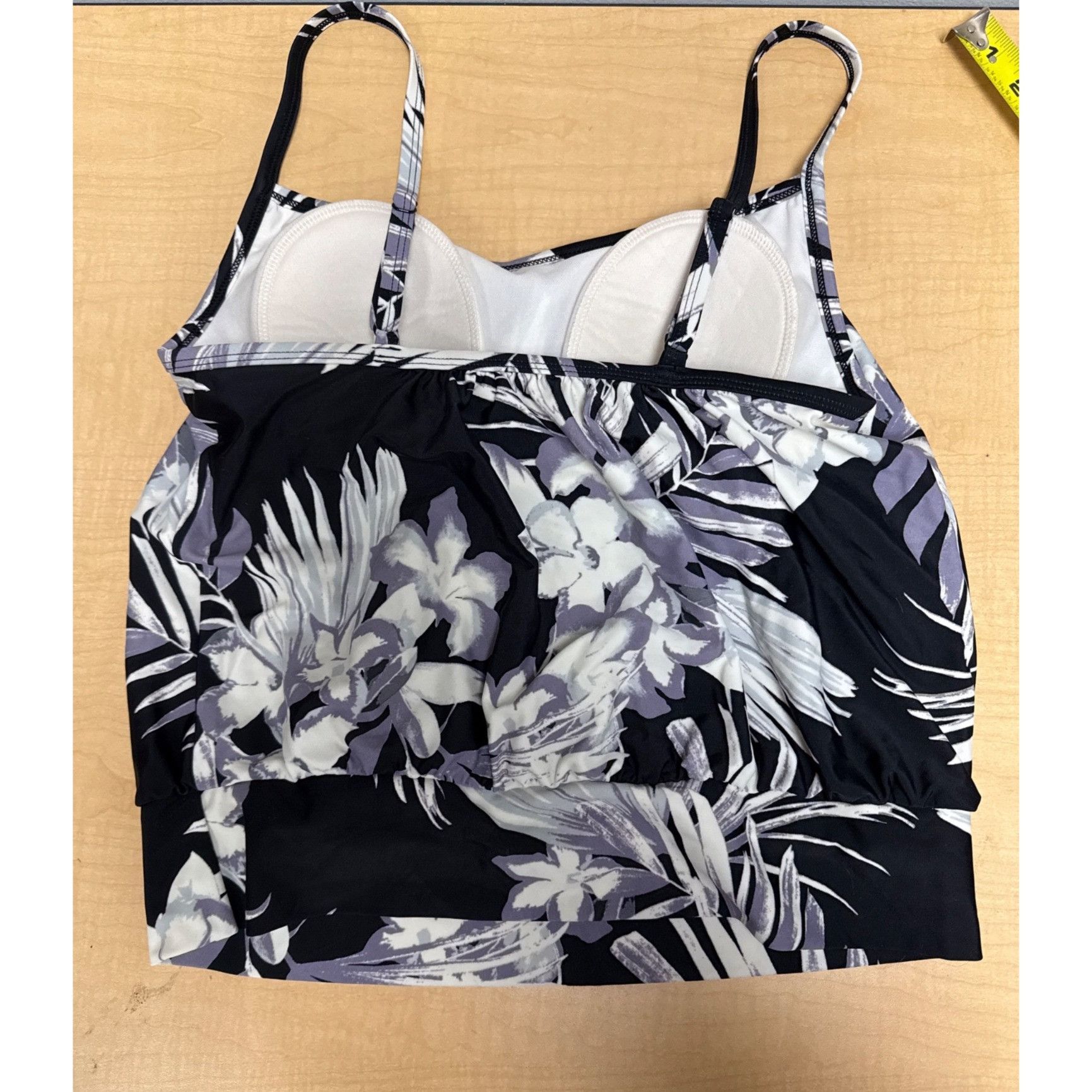 Other Kona Sol Womens Black & Purple Floral Tankini Swim Top Adjus Size S / US 4 / IT 40 - 10 Thumbnail