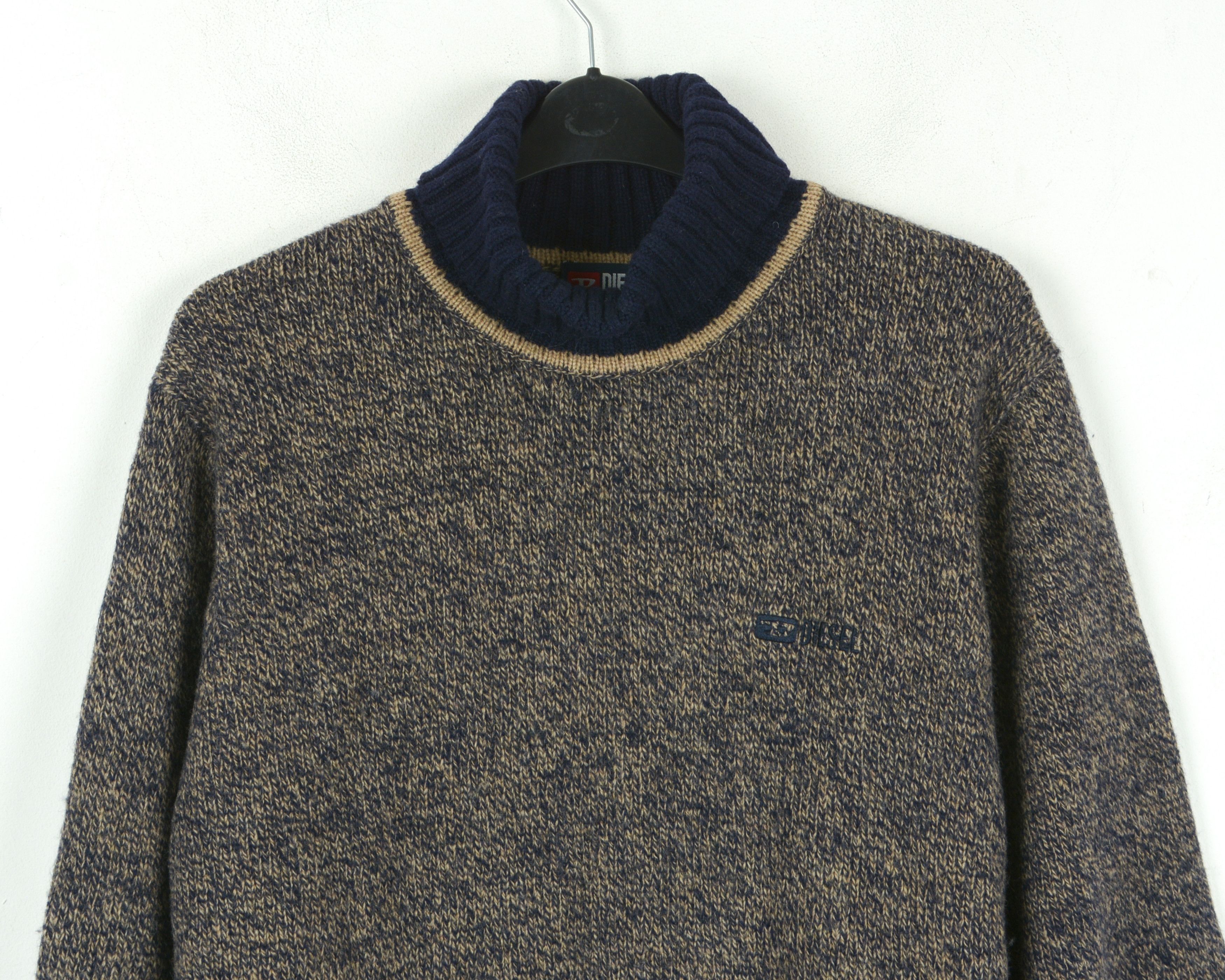Diesel Jumper Pullover Sweater Wool High Turtle Neck Retro Knit Top Size US XXL / EU 58 / 5 - 6 Thumbnail
