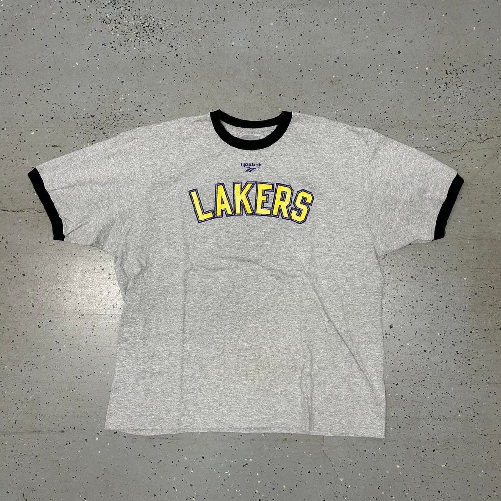Reebok Y2K Grey and yellow Reebok NBA Lakers ringer t-shirt Size US XXL / EU 58 / 5 - 1 Thumbnail