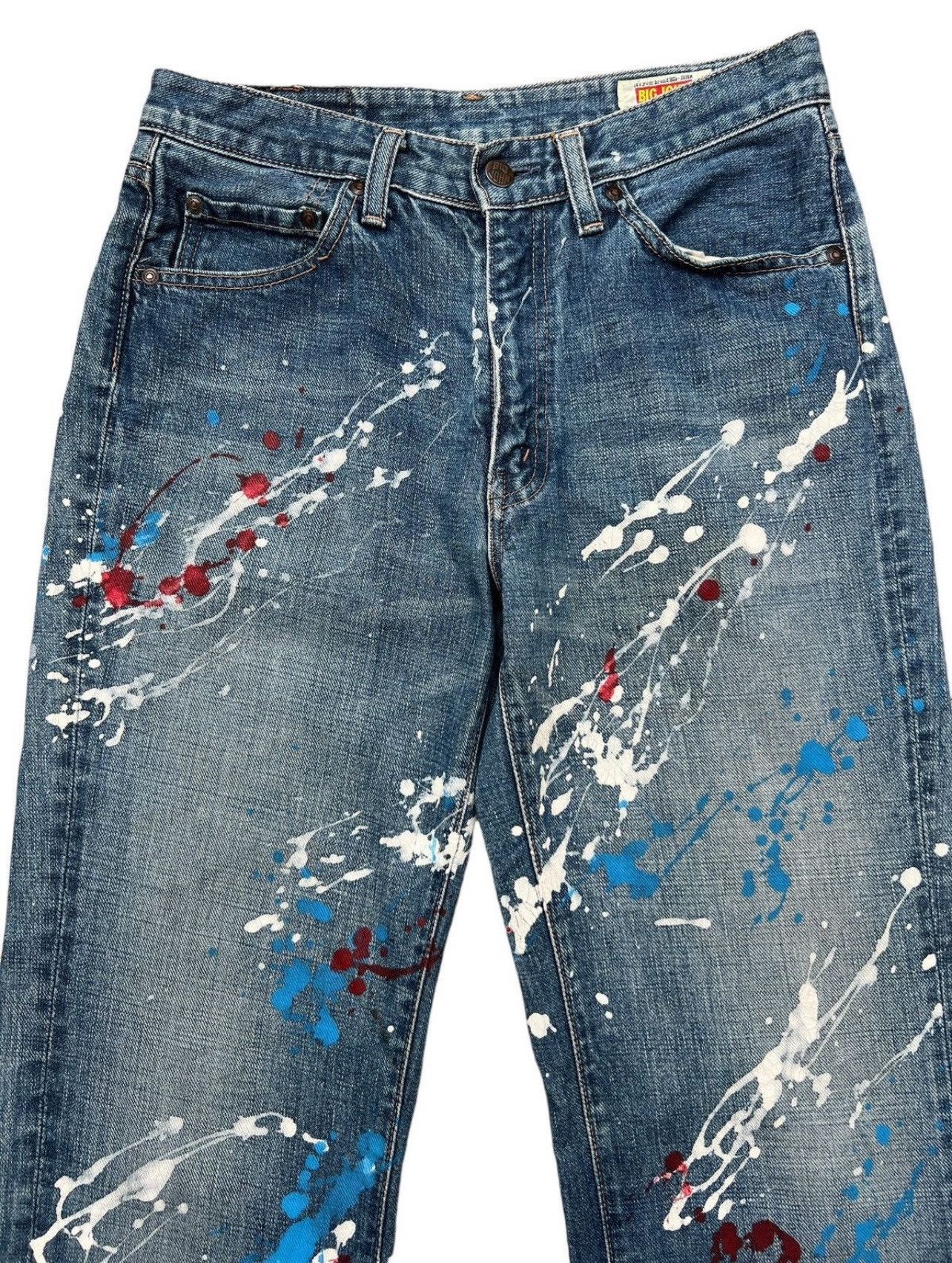 Big John Vintage Wrangler Paint Splatter Straight Denim Jeans 30x34 Size US 30 / EU 46 - 4 Thumbnail