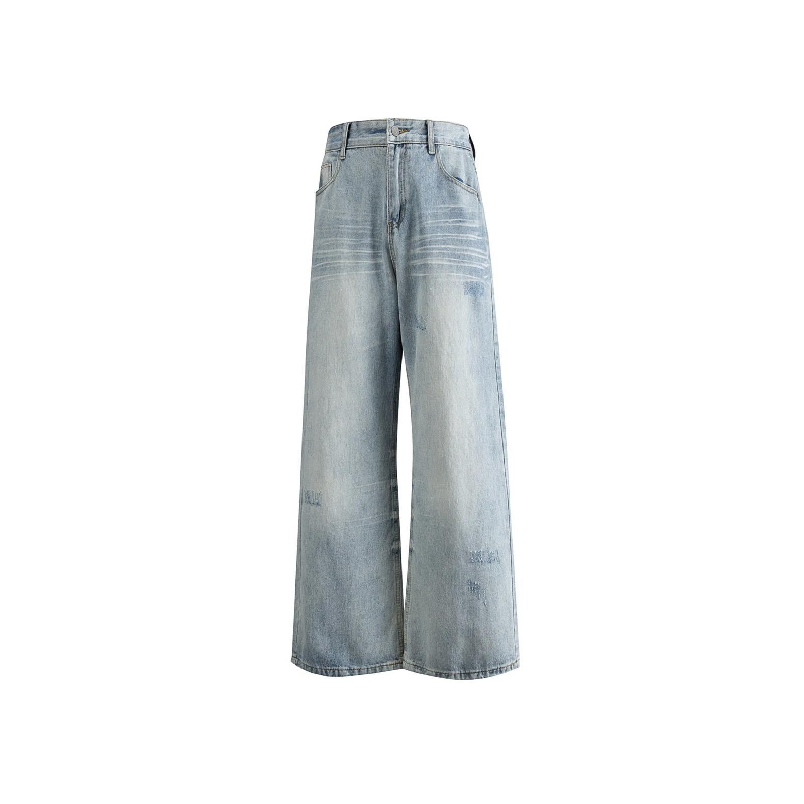 Vintage Blue Retro Washed Loose Fit Wide Leg Jeans Size US 30 / EU 46 - 2 Thumbnail