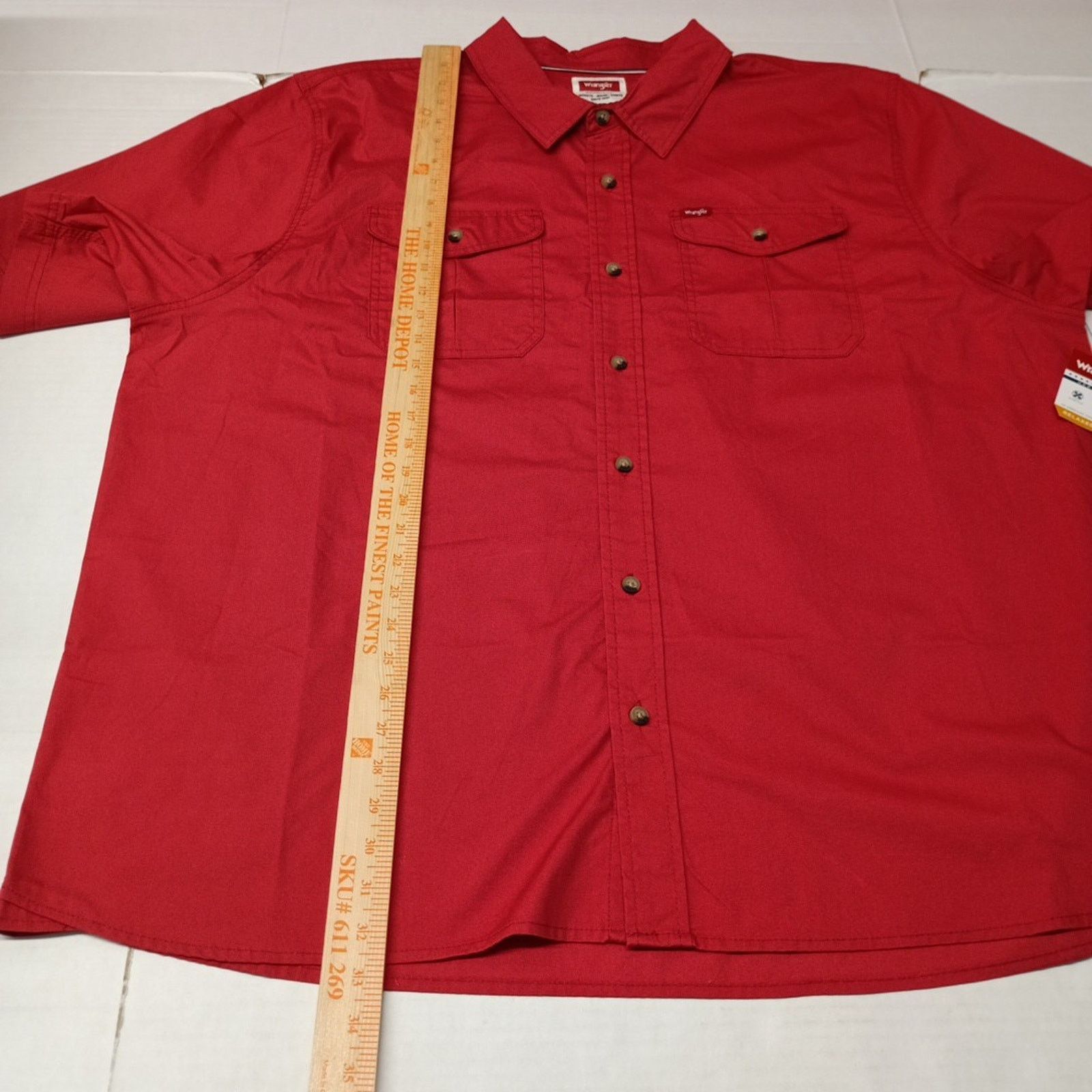 Wrangler Wrangler Mens Relaxed Fit Woven Button Up Shirt Size 3XL Red Size US XXL / EU 58 / 5 - 5 Thumbnail