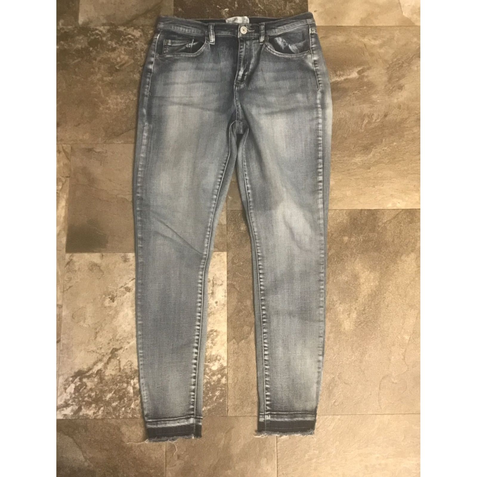 Vintage Mudd Skinny Jeans High-Rise Legging Raw Hem FLX Stretch Blue 1184 Size 32" / US 10 / IT 46 - 3 Thumbnail