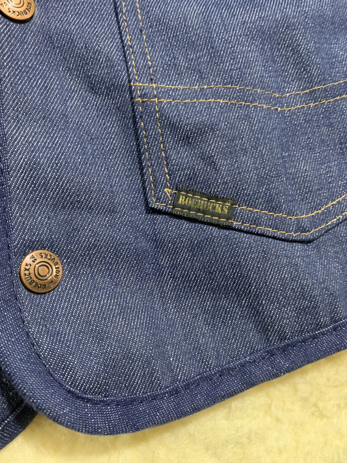 Sears × Vintage 🔥VTG 70s SEARS REOBUCKS DENIM VEST SHERPA LINED Size US L / EU 52-54 / 3 - 6 Thumbnail