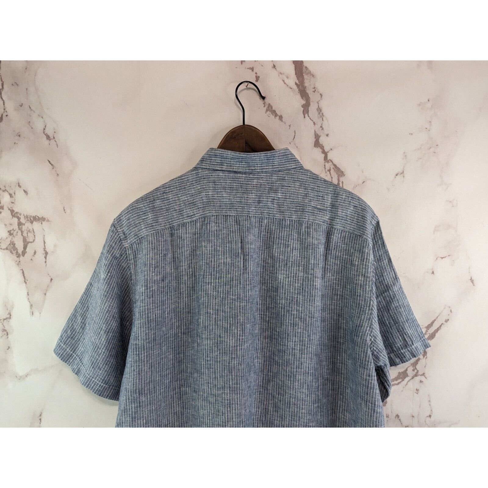 Everlane Everlane Shirt Men Medium Pinstripe Blue Linen Button Down Size US M / EU 48-50 / 2 - 7 Thumbnail
