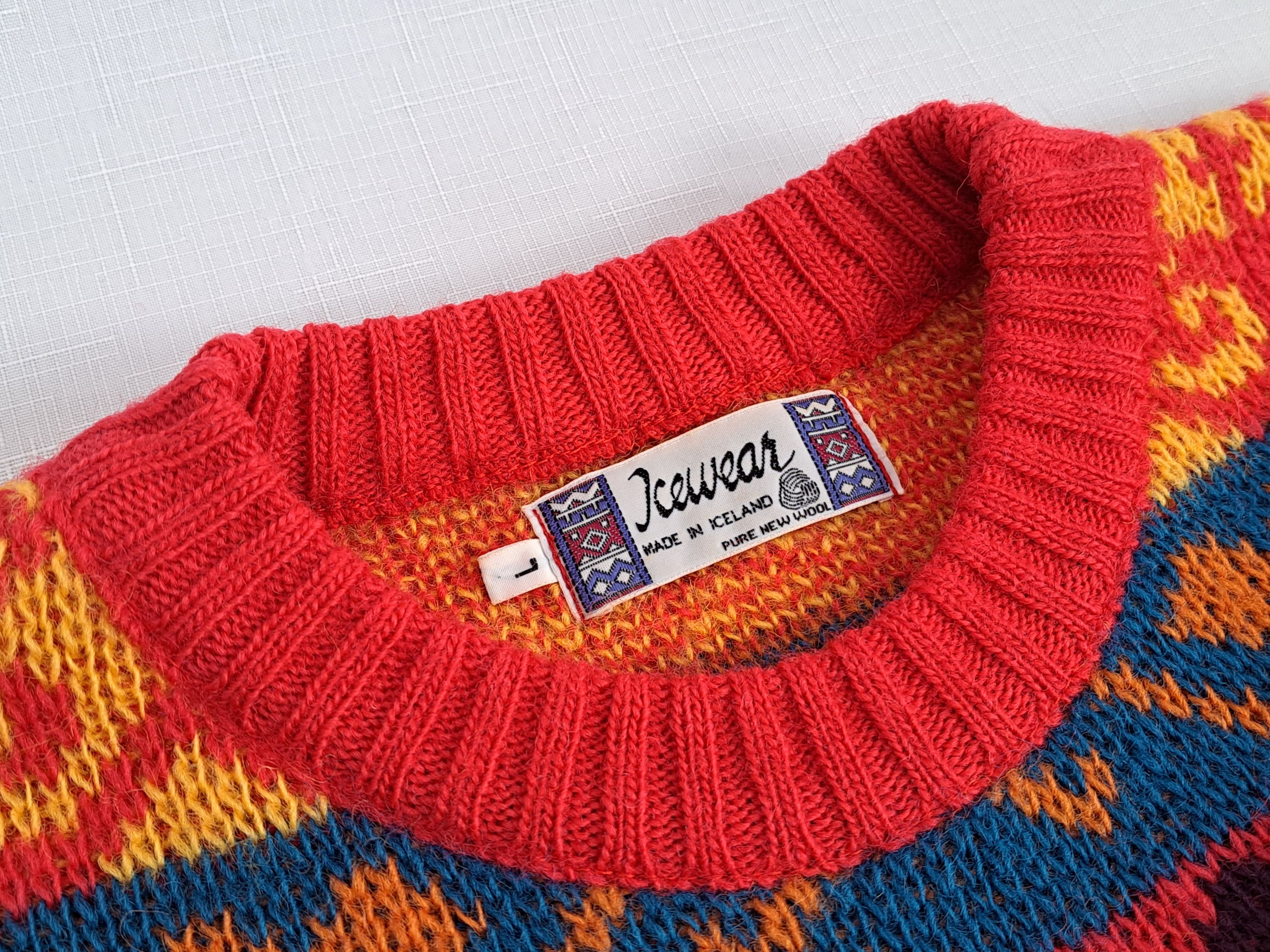 Vintage Vtg ICEWEAR wool knit crewneck sweater. Made In Iceland Size US L / EU 52-54 / 3 - 7 Thumbnail