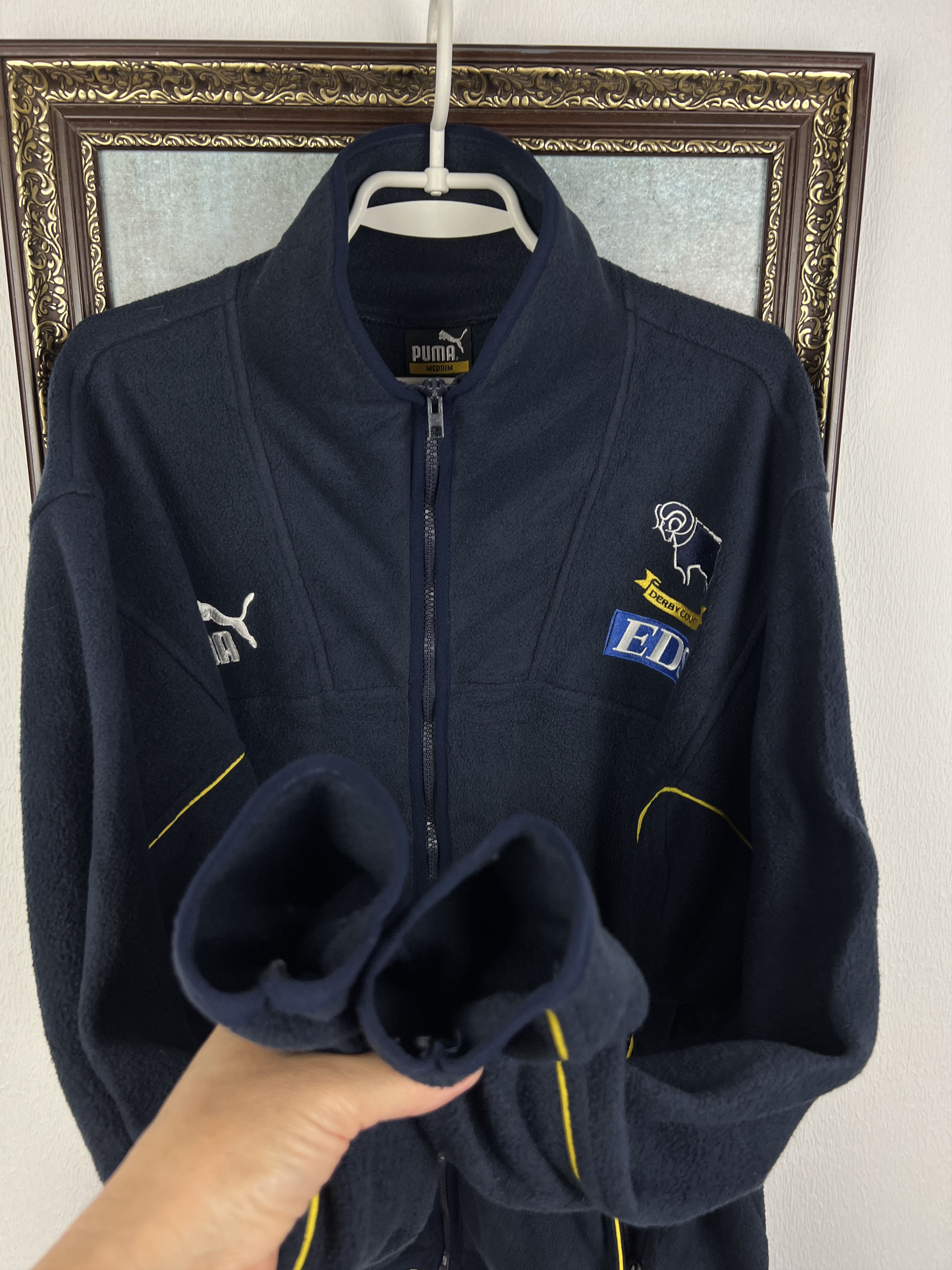 Puma Vintage Derby County Football Fleece Jacket Soccer Track Top Size US M / EU 48-50 / 2 - 5 Thumbnail