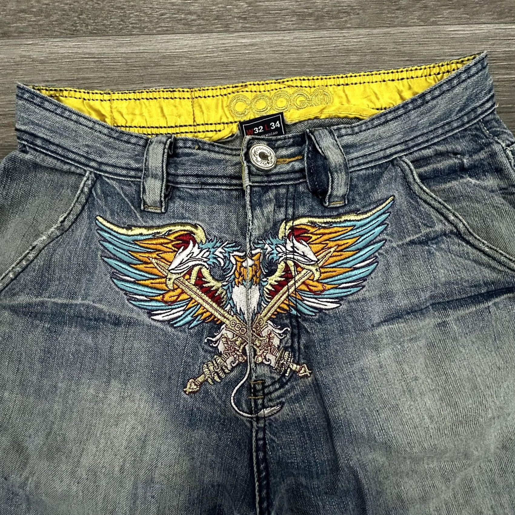 Coogi VINTAGE COOGI Jeans Mens 32x32 Blue Embroidered Eagle Striped Y2K VERY RARE Size US 32 / EU 48 - 7 Thumbnail