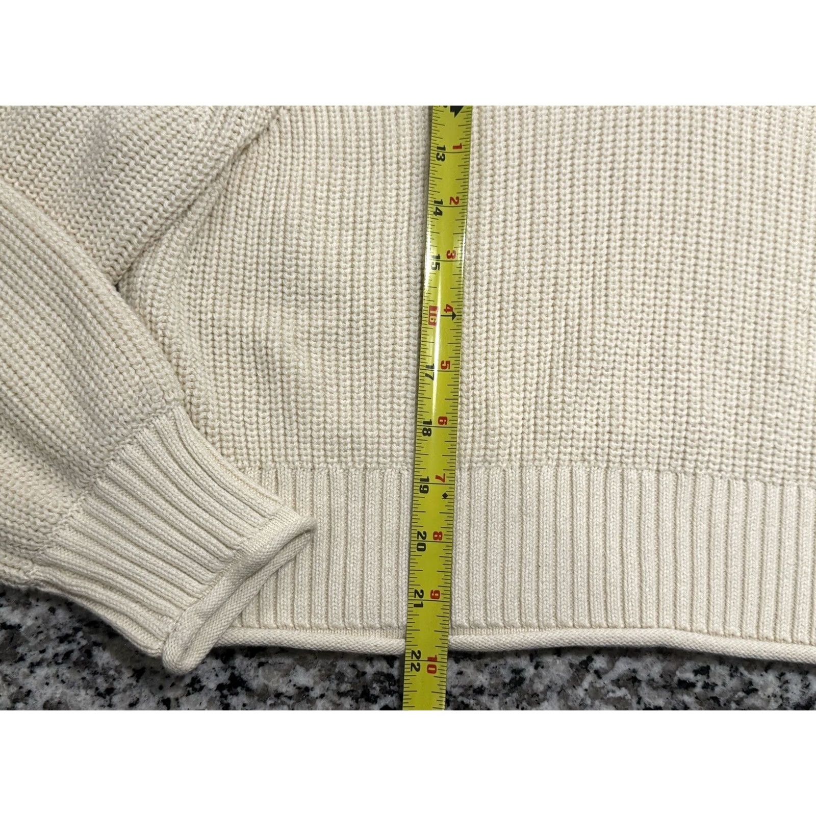 J.Crew J. Crew Ribbed Cotton Button-Collar Sweater Long Sleeve Sz M Womens Cream Knit Pullover Classic Holiday Casual Travel - Mens? Size M / US 6-8 / IT 42-44 - 4 Thumbnail