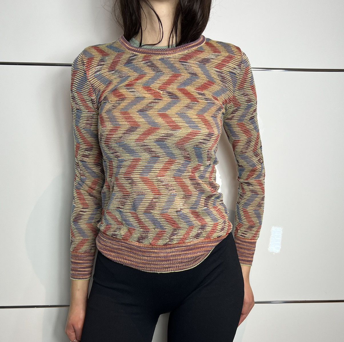 Missoni Sweater Missoni Multicolore Wool Viscose Size L / US 10 / IT 46 - 1 Thumbnail