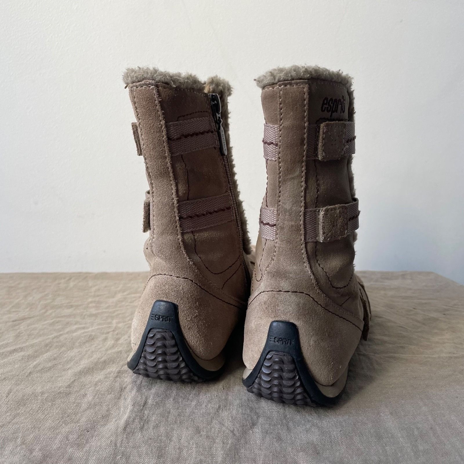 Esprit Esprit y2k Vintage Suede Faux Shearling MidCalf Boots 9671AC Size US 8 / IT 38 - 5 Thumbnail