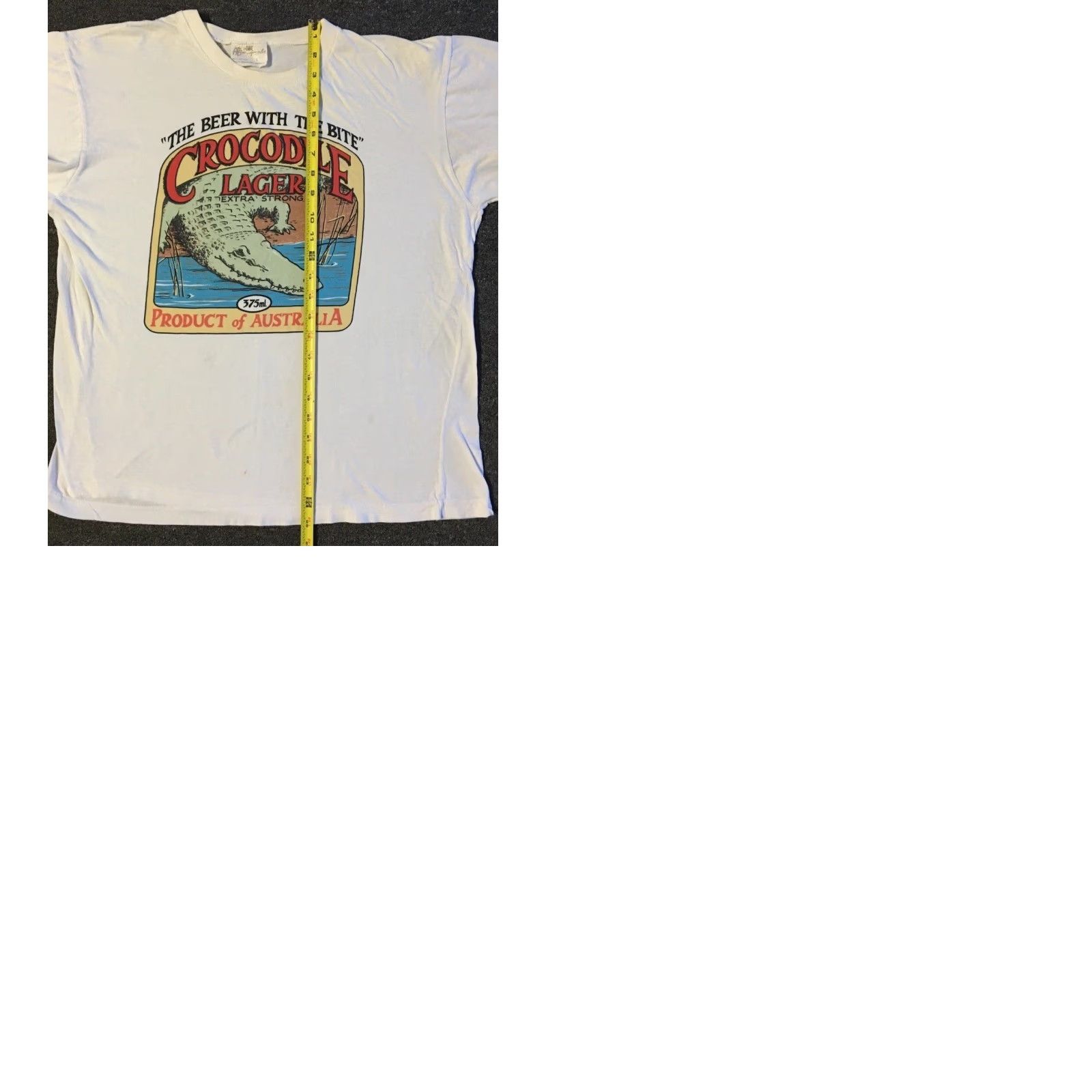 Vintage VINTAGE Crocodile Lager Shirt Men S White 80s 70s 90s Distressed Bar Grunge Australia USA Rock PIR? Size US S / EU 44-46 / 1 - 10 Thumbnail