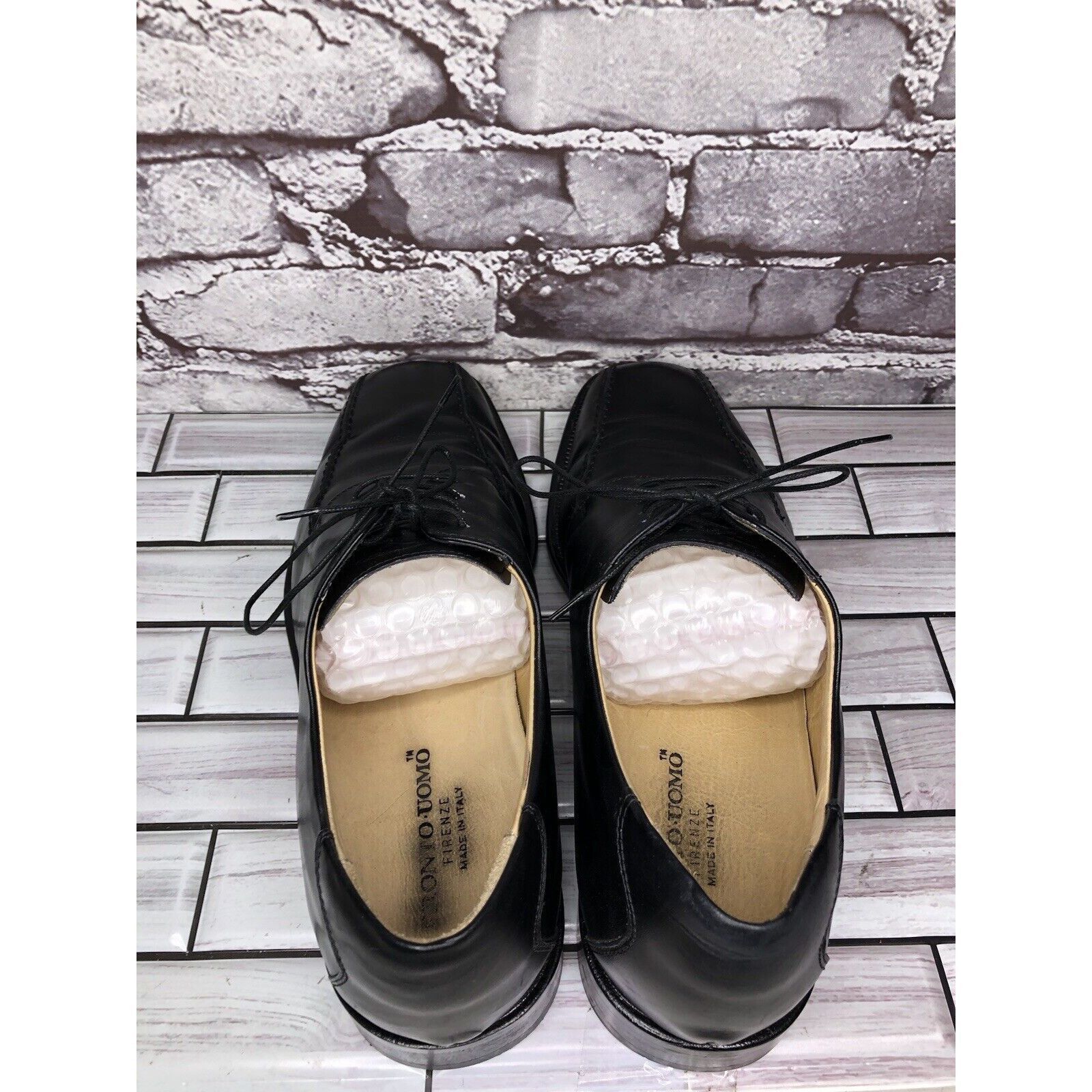 Pronto Uomo Pronto Uomo Black Leather Oxford Derby Lace Up Dress Shoes M Size US 10.5 / EU 43-44 - 5 Thumbnail