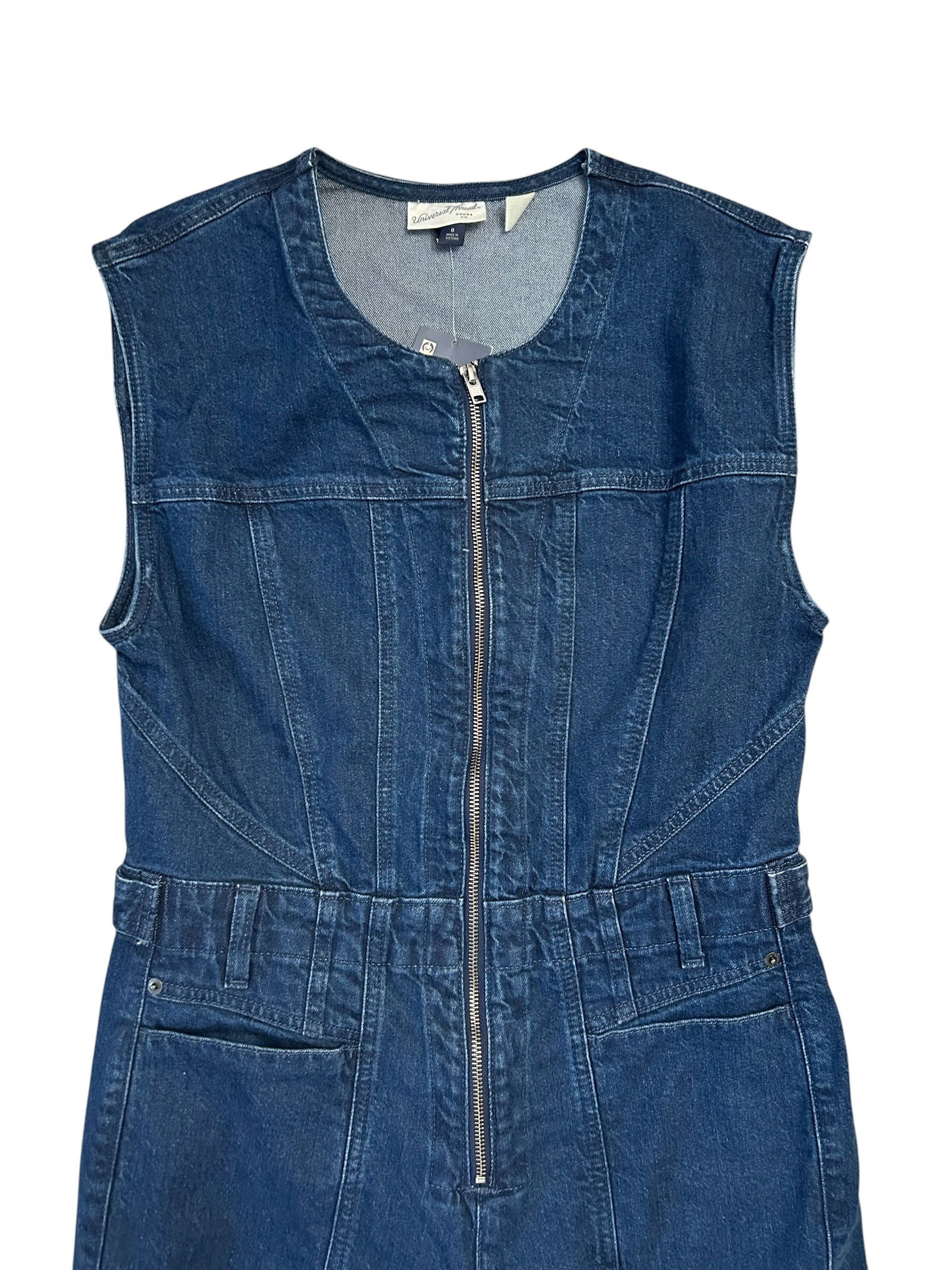 Other Universal Thread Women's Size 8 Tailored Denim Jean Jumpsuit Size 30" / US 8 / IT 44 - 3 Thumbnail