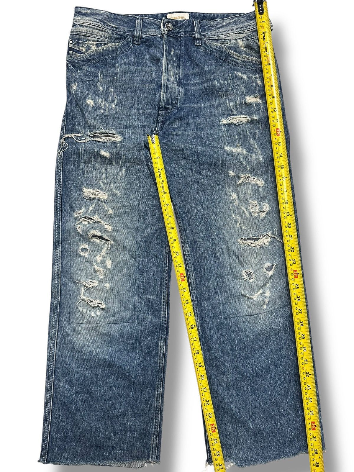 Diesel Vintage Diesel Distressed Ripped Jeans Straight With Faded Size US 34 / EU 50 - 15 Thumbnail