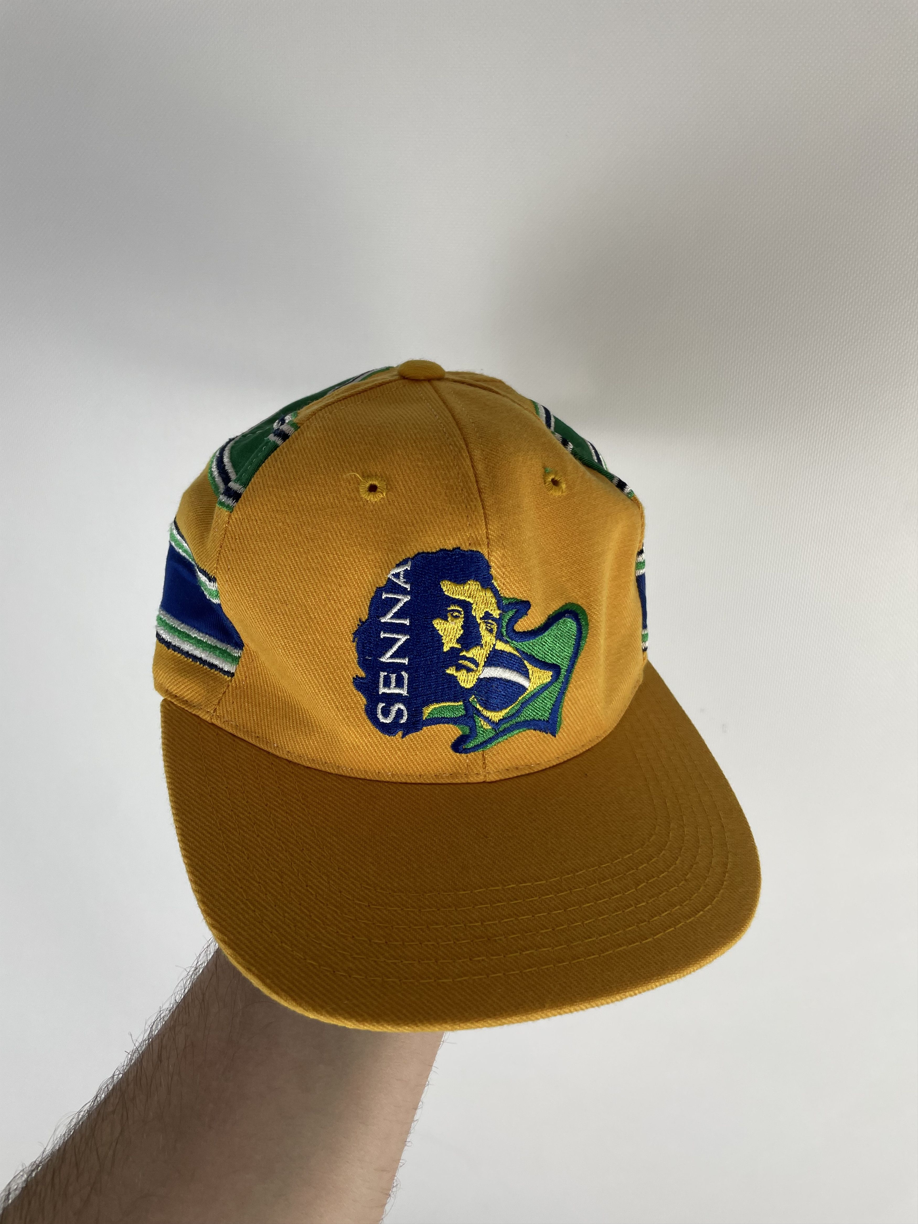 Vintage 80s Vintage Ayrton Senna F1 Lotus Racing Team Embroidery Cap Size ONE SIZE - 2 Thumbnail