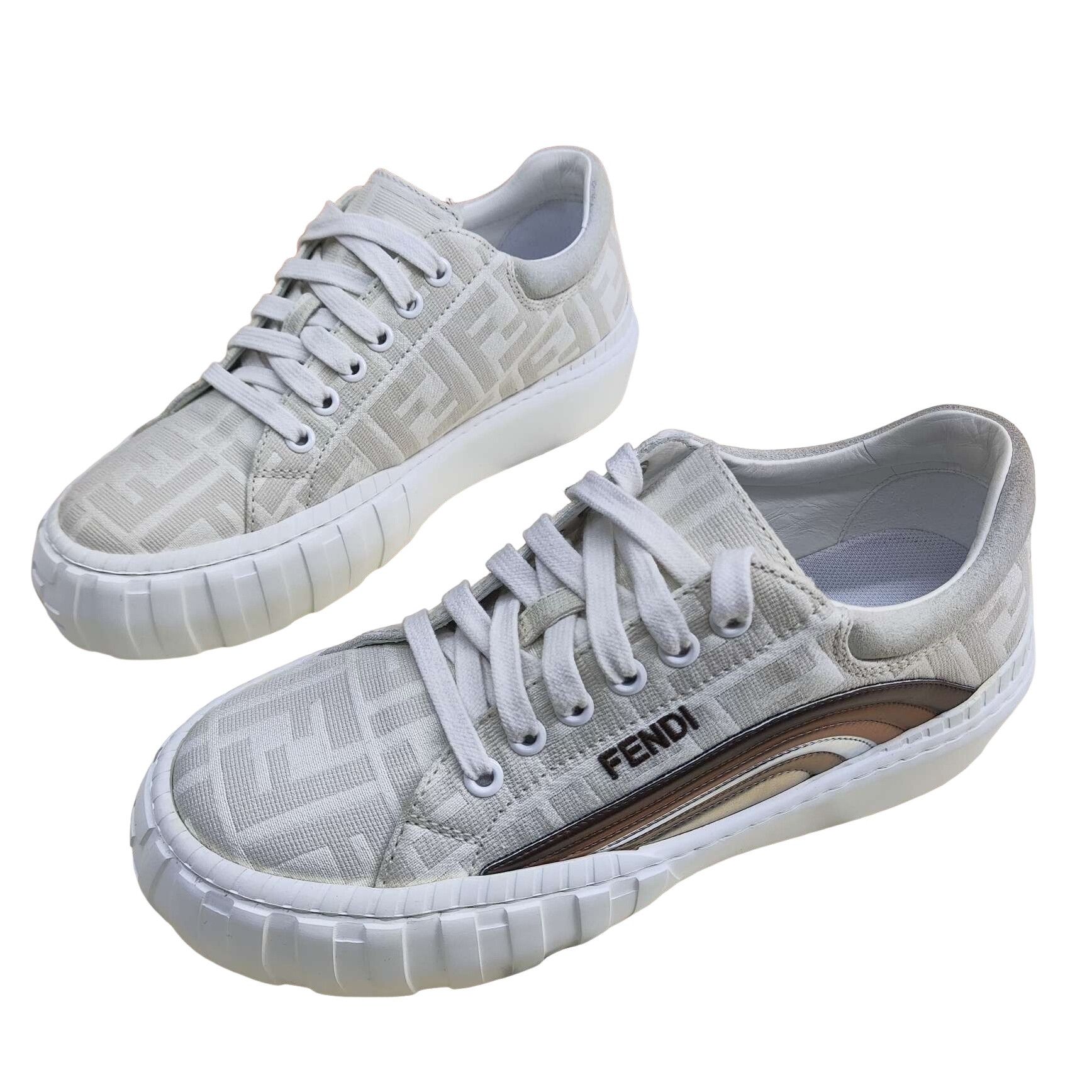 Fendi Fendi Force FF Logo Low-Top Sneakers Size 37 Size US 7 / IT 37 - 1 Thumbnail