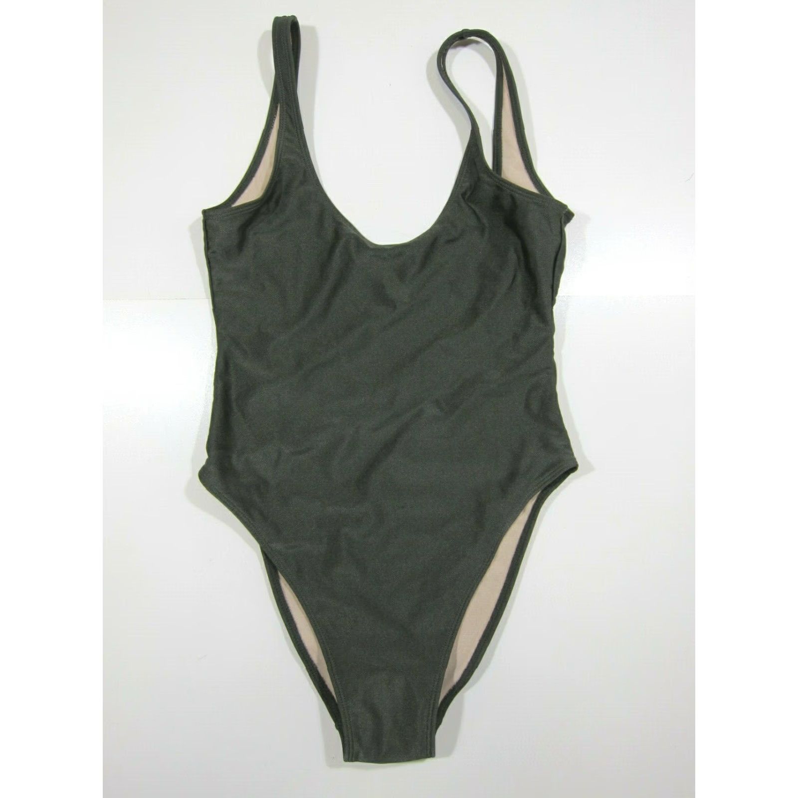 Vintage NWT Dixperfect Army Green 80's 90's High Cut One Piece Swimsuit Small Womens Size ONE SIZE - 2 Thumbnail