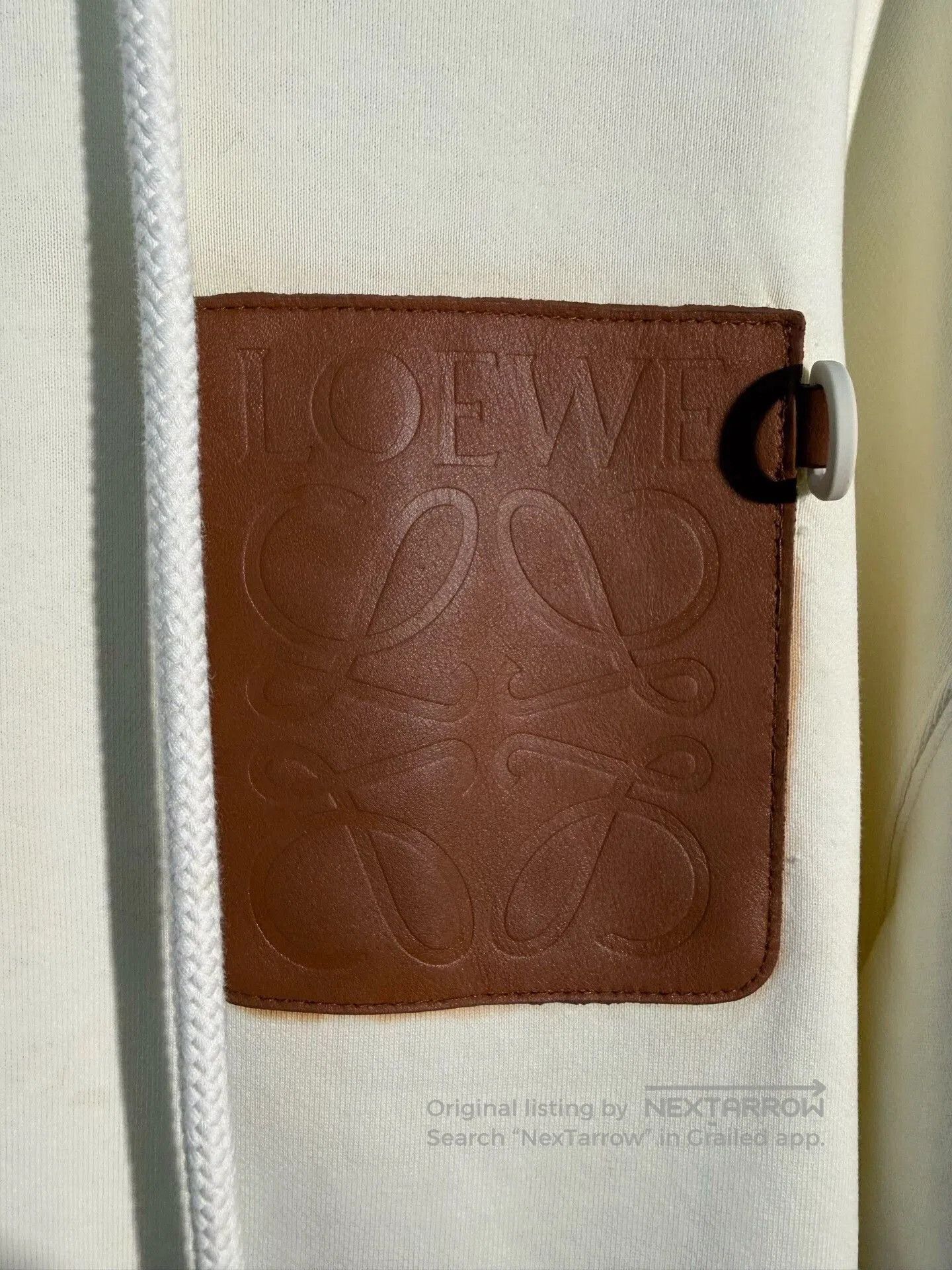 Loewe LOEWE Beige Leather Patch Loose Hoodie. Size US S / EU 44-46 / 1 - 4 Thumbnail