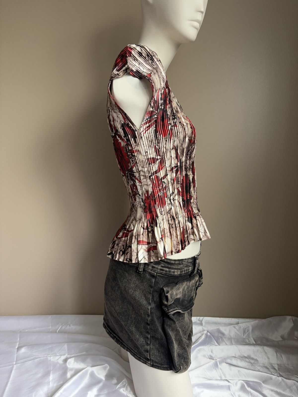 Japanese Brand × Vintage Super stretch vintage printed blouse t-shirt flowers Size ONE SIZE - 8 Thumbnail