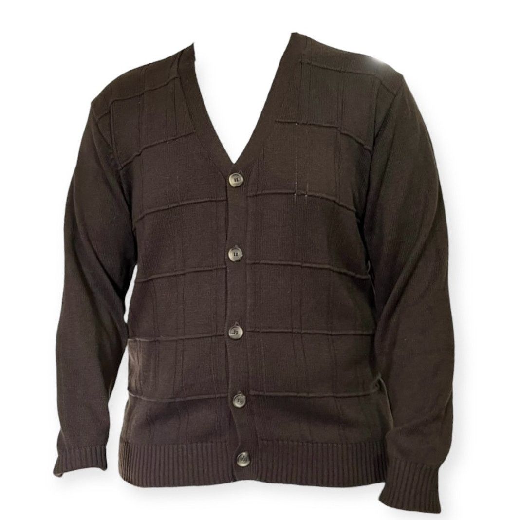 Oscar De La Renta Mens Brown Cardigan size XL