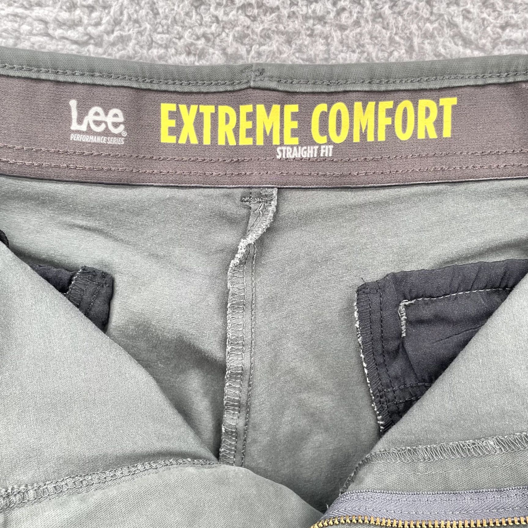 Lee Lee Performance Pants Men's 39x30 Army Green Utility Skater Work Chino Canvas Cotton Spandex Regular Straight Size US 39 - 6 Thumbnail