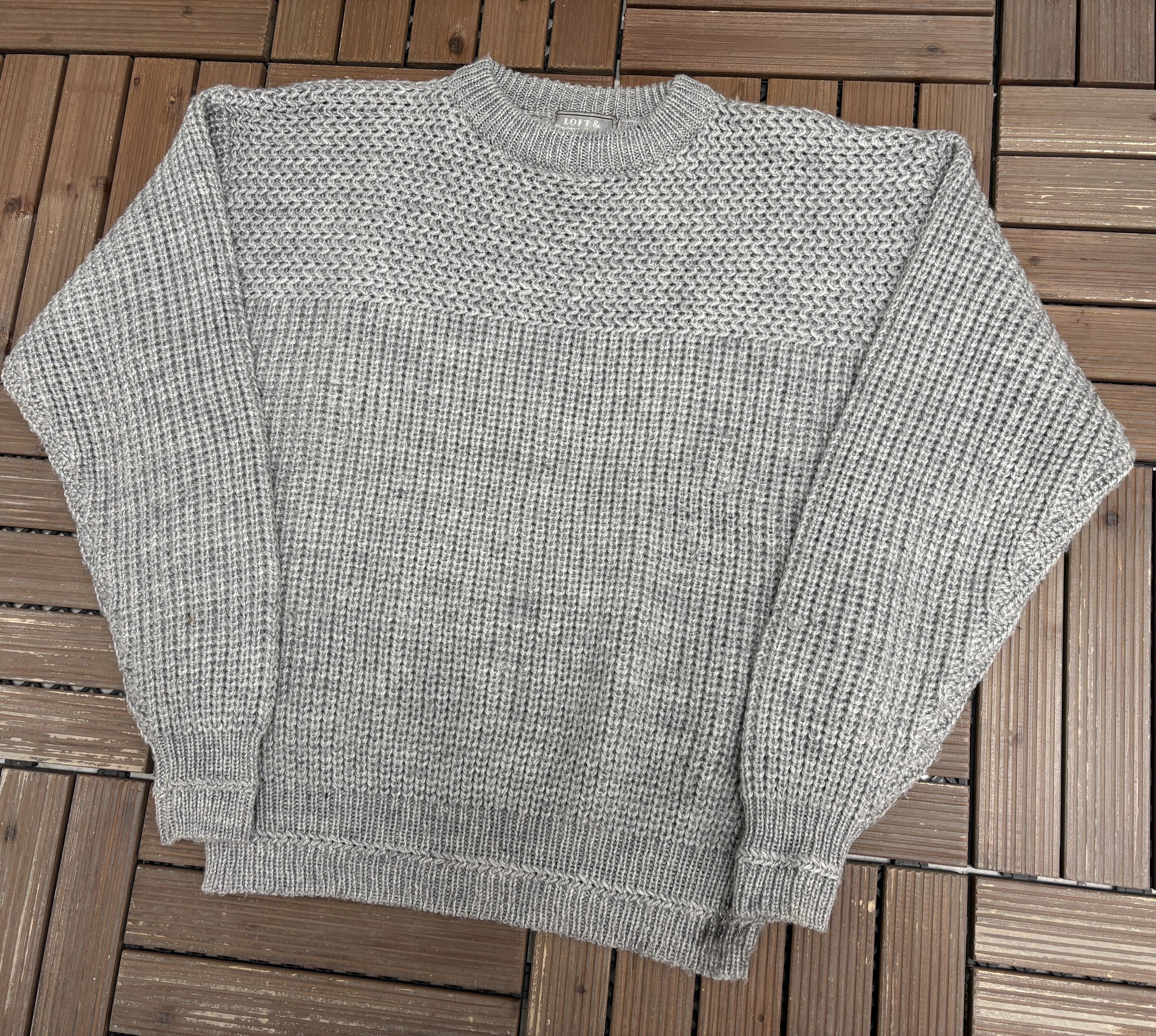 Vintage Loft & Brownstone Vintage Grey Knit Sweater Size US L / EU 52-54 / 3 - 3 Thumbnail
