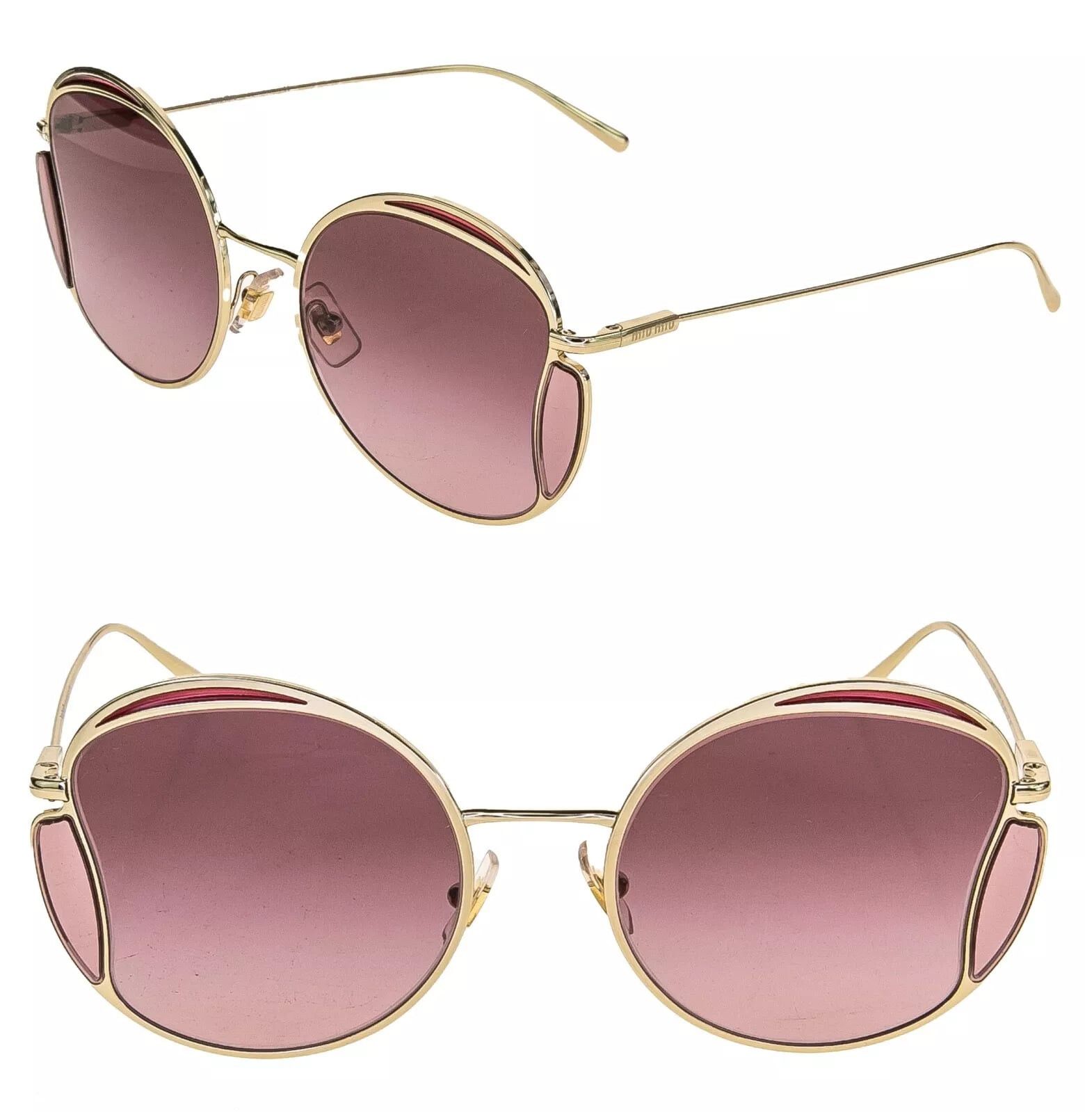 Miu Miu MIU MIU CORE MU56XS Gold Pink Round Metal Fashion 56X Size ONE SIZE - 1 Thumbnail