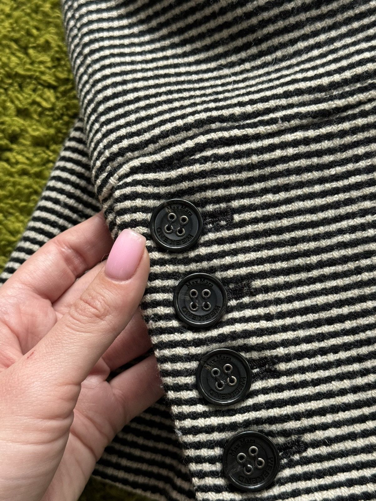 Designer × Max Mara × Weekend Max Mara Max Mara Weekend striped wool coat jacket Size L / US 10 / IT 46 - 4 Thumbnail