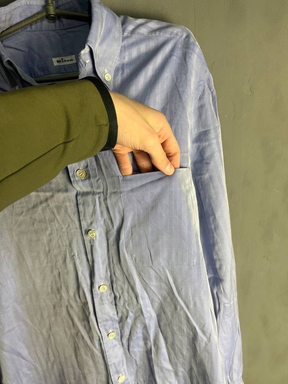 Kiton Vintage Y2k Kiton Shirt Button Up Designer Striped Size US XL / EU 56 / 4 - 3 Thumbnail