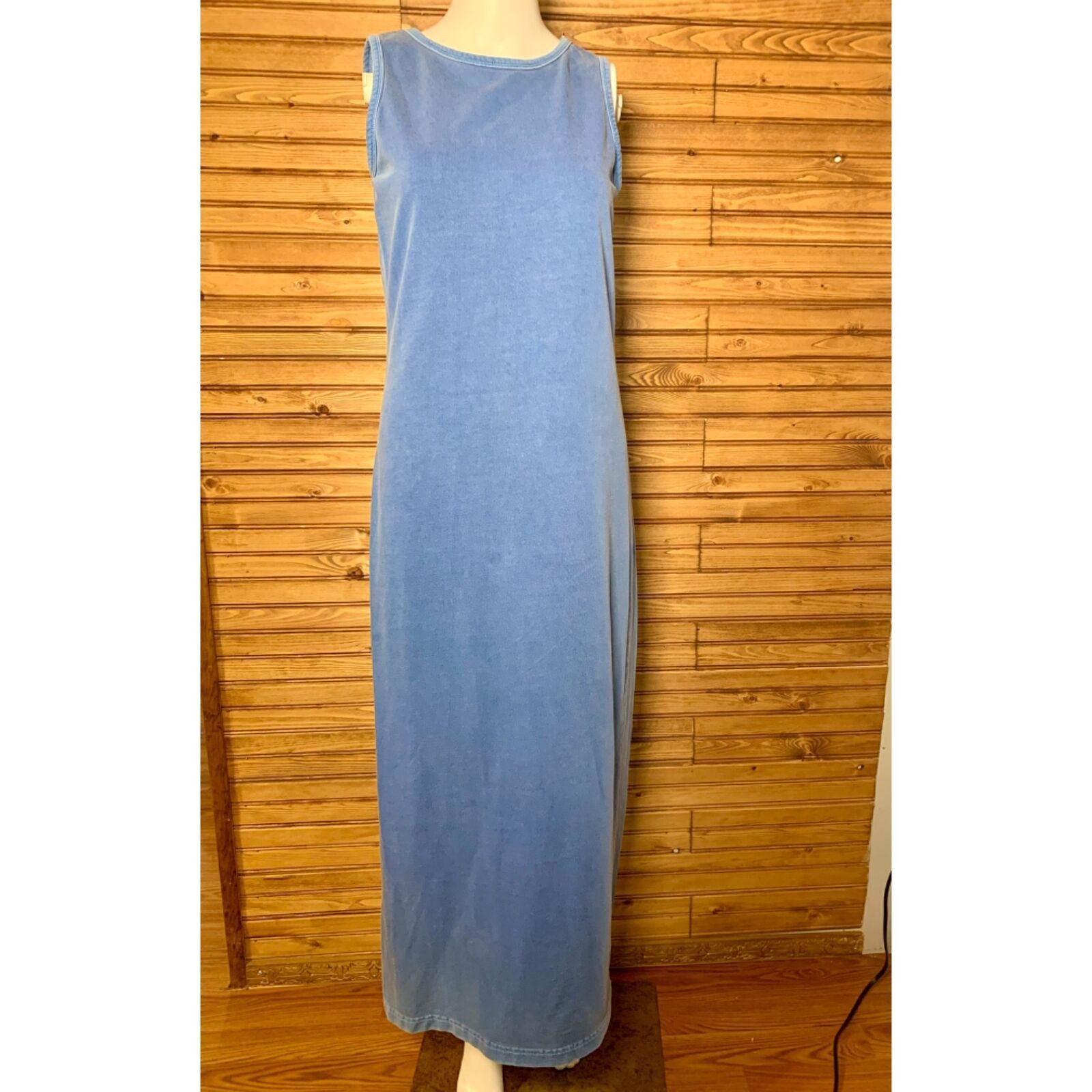 Other Vtg 90s Dusty Blue Marsh Landing Maxi Body Con Tshirt Dress Size S / US 4 / IT 40 - 1 Thumbnail