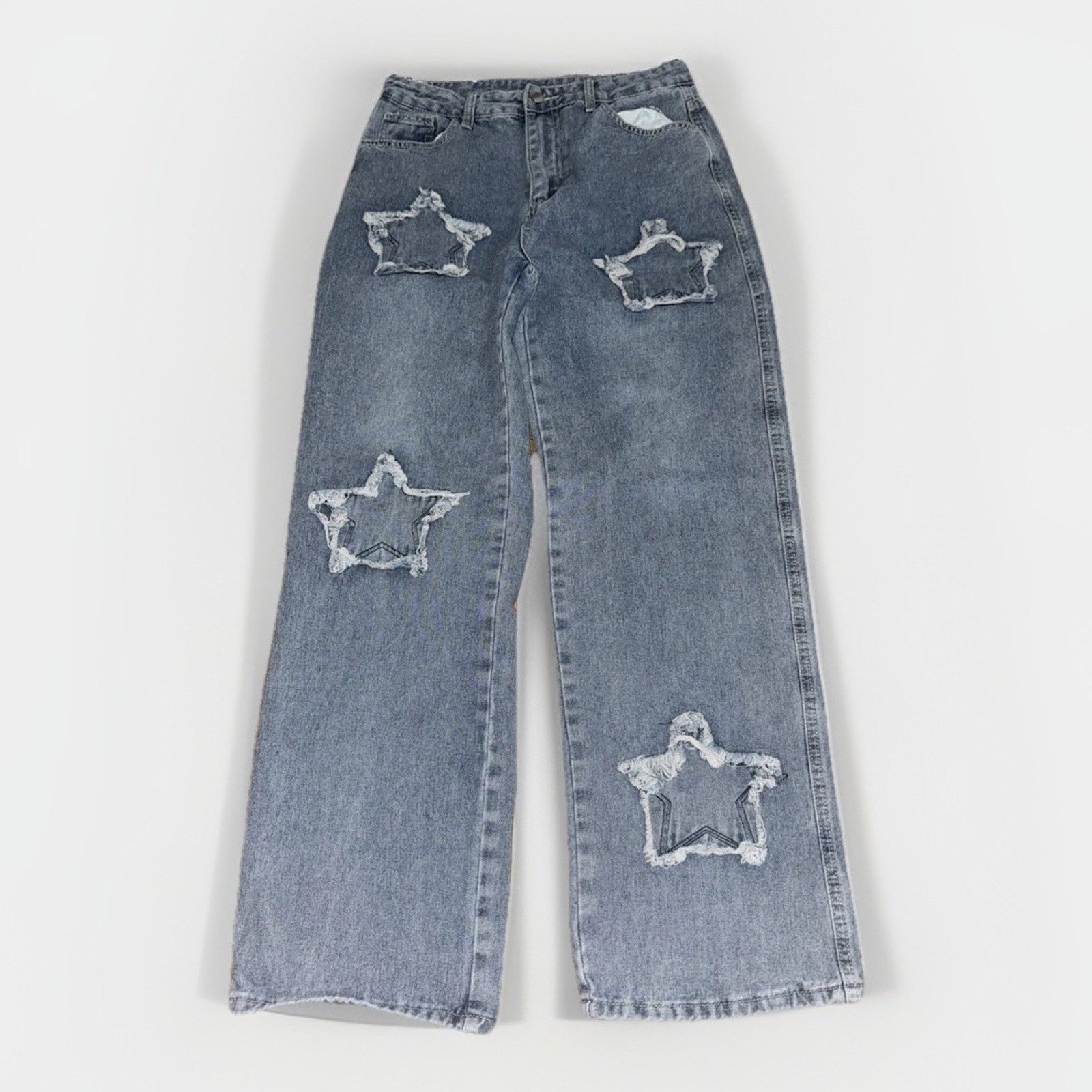 Vintage Y2K Star Cutout Distressed Denim Baggy 30x33 Streetwear Size US 30 / EU 46 - 1 Thumbnail