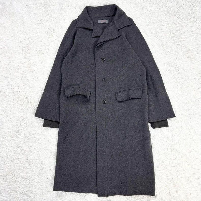 Yohji Yamamoto Yohji Yamamoto 14aw 100 wool grey thread-knit long jacket 2 Size US M / EU 48-50 / 2 - 2 Thumbnail