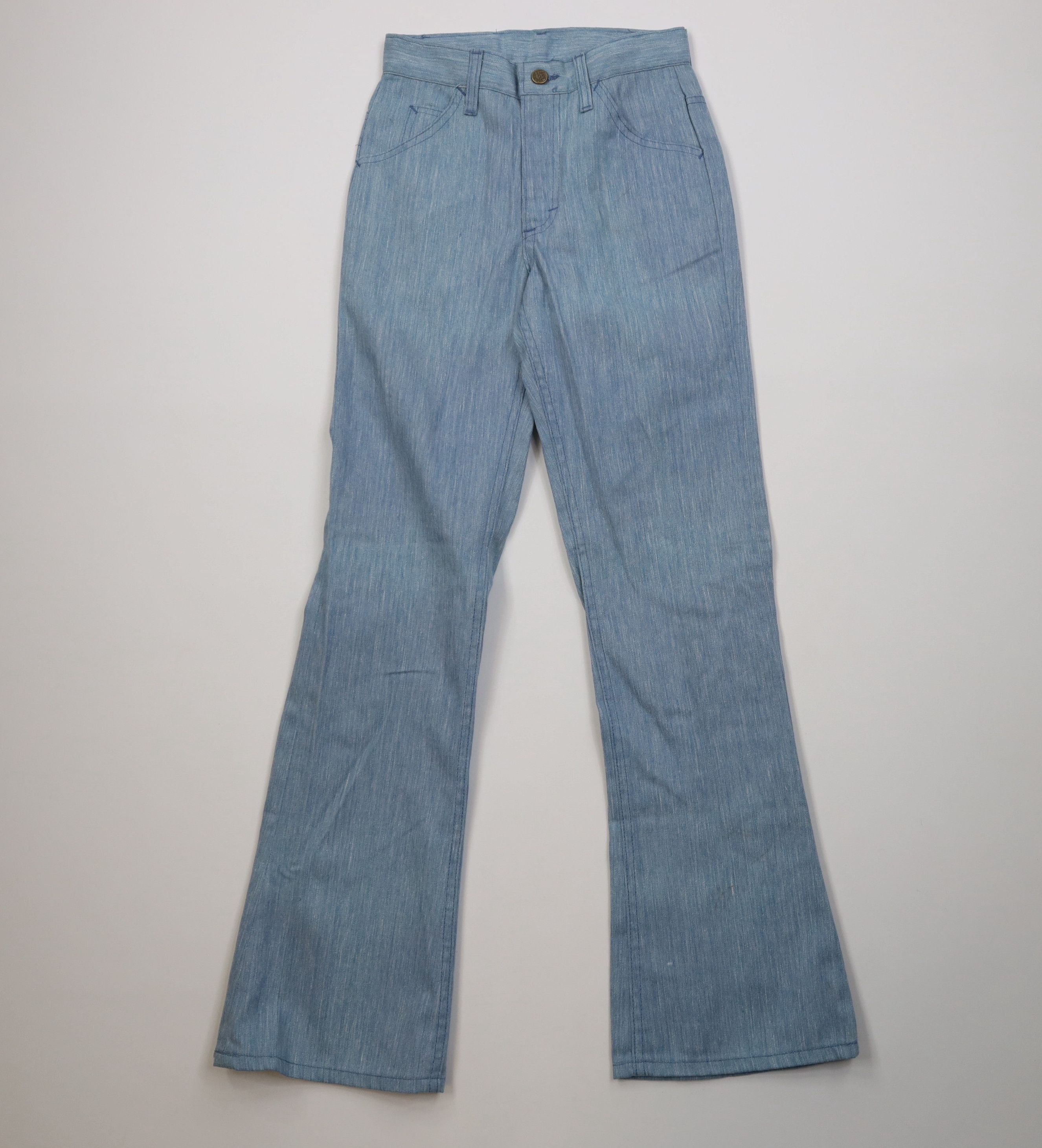 Vintage 70s Lee Flared Wide Leg Denim Jeans Blue USA