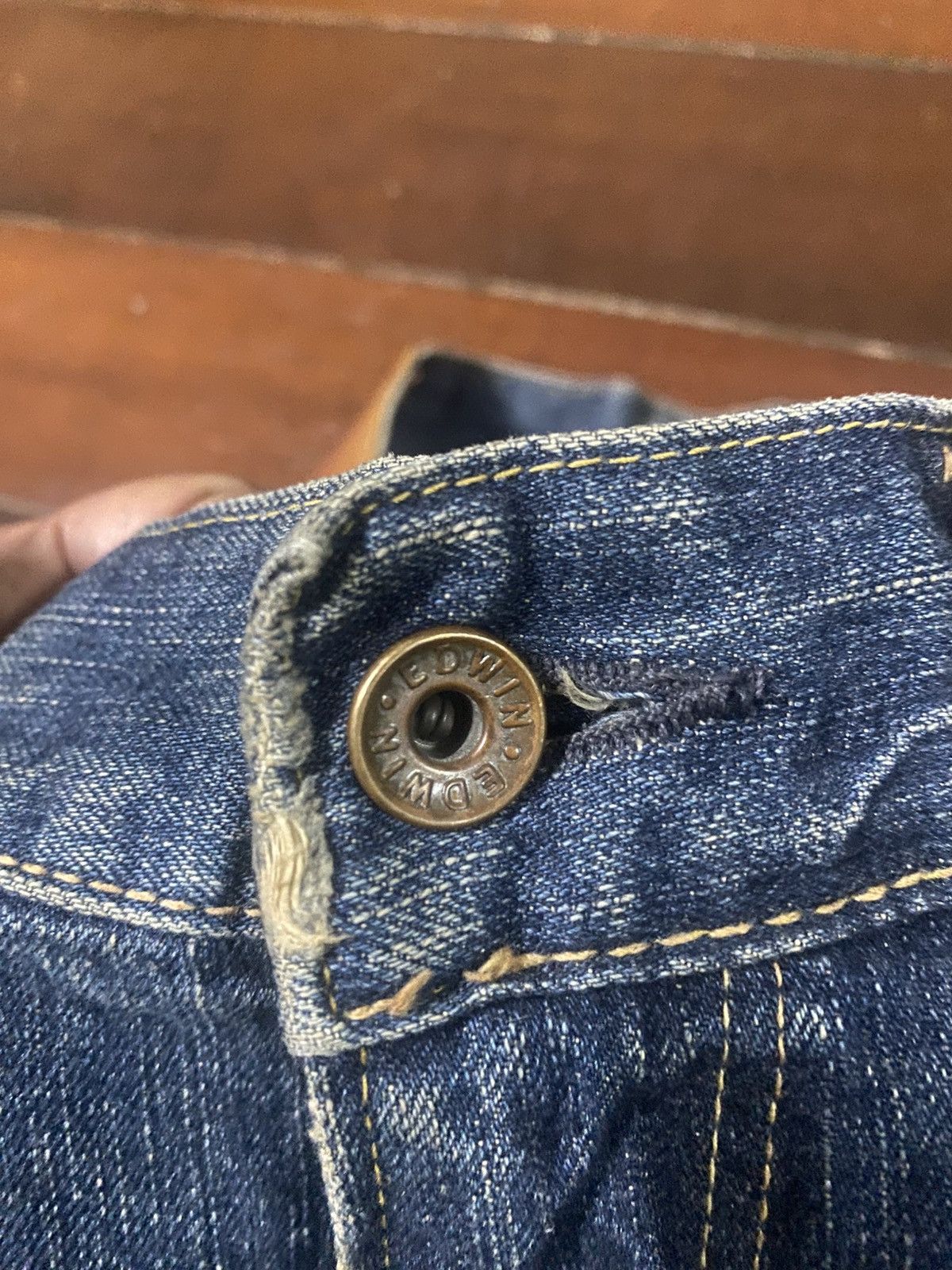 Edwin Vintage Edwin 505z Selvedge Faded Wash mud wash Baggy Jeans Size US 36 / EU 52 - 8 Thumbnail