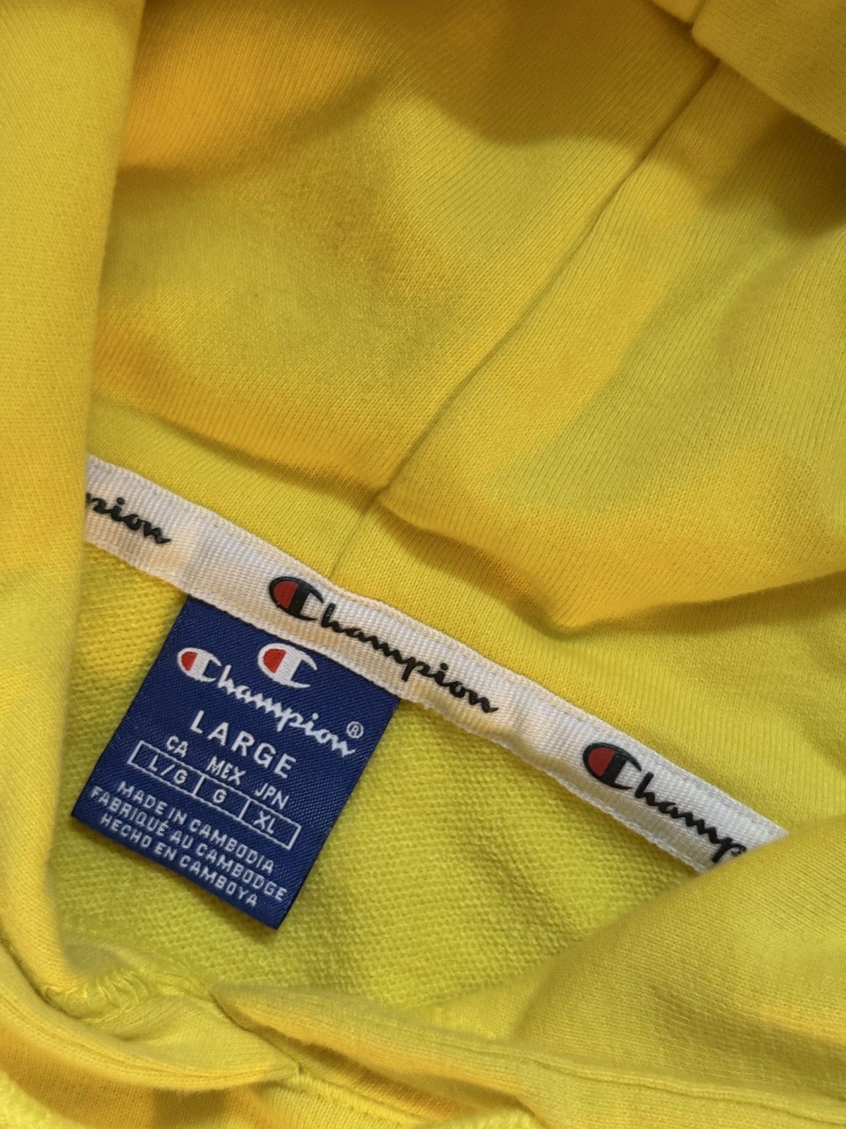 Champion Champion Yellow Cropped Hoodie Size L / US 10 / IT 46 - 6 Thumbnail
