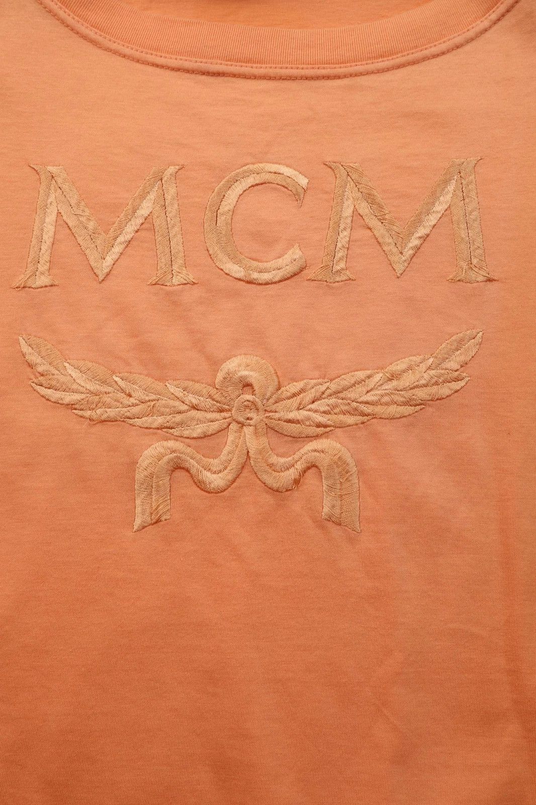 MCM Women's MCM Embroidered Logo Long Sleeve T-Shirt Orange Size M / US 6-8 / IT 42-44 - 3 Thumbnail
