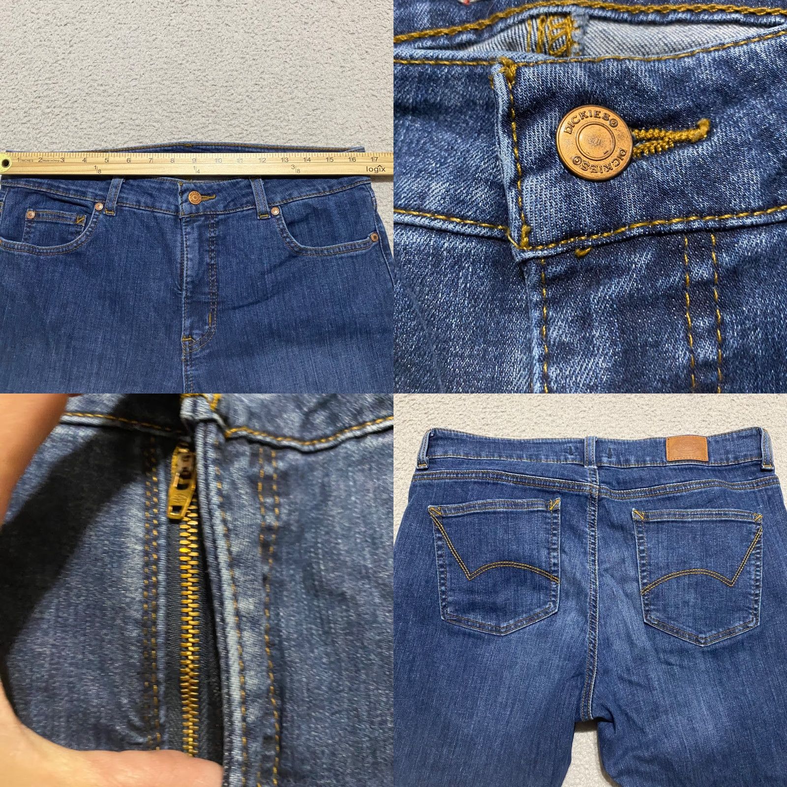 Dickies Dickies Jeans Womens 10 Blue Denim Medium Wash Bootcut Mid Rise Stretch 5-Pocket Design Casual Jeans Womens Size 32" / US 10 / IT 46 - 8 Thumbnail