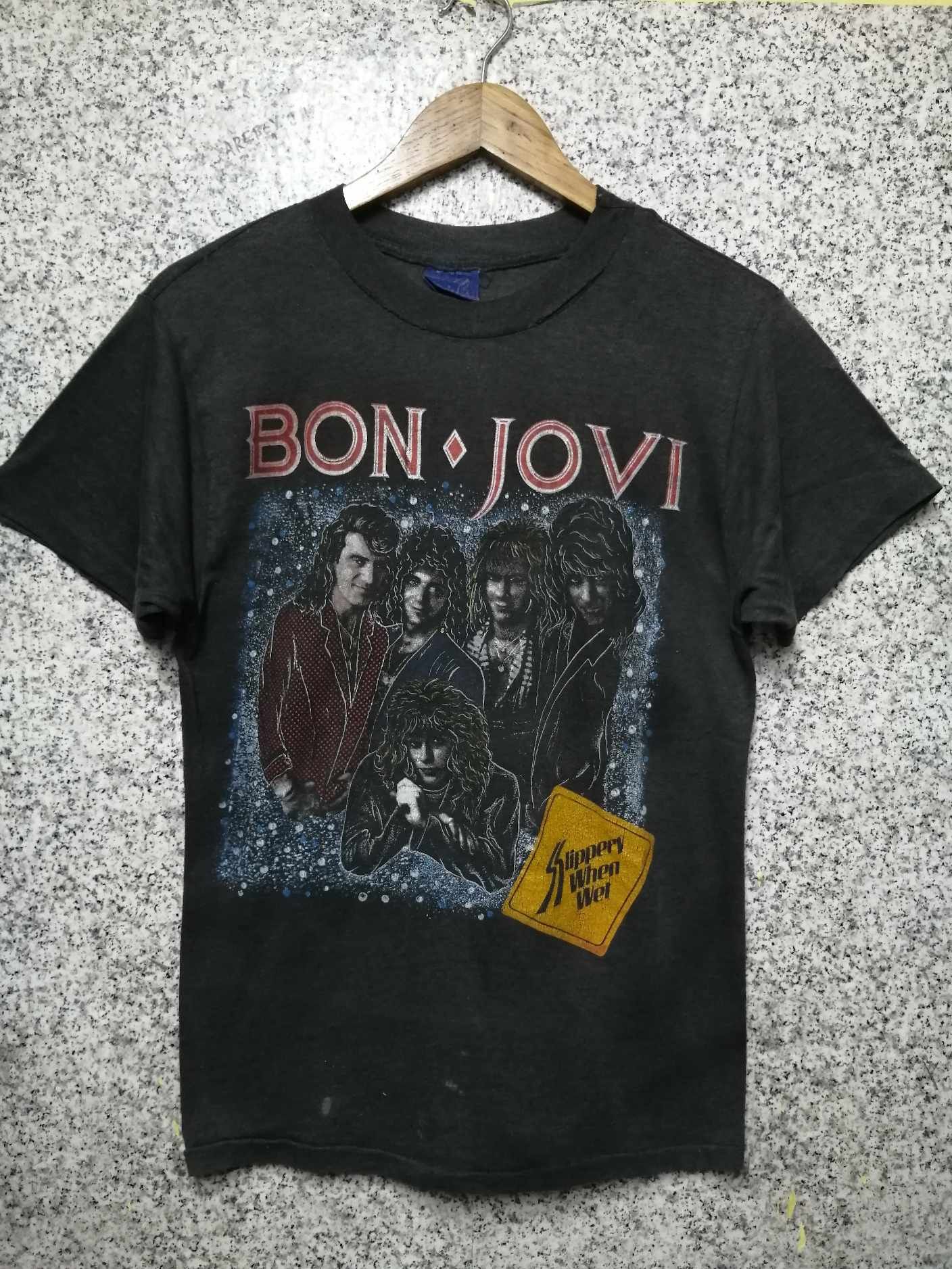Band Tees × Bon Jovi × Vintage 1987 SUN FADED VINTAGE BON JOVI VERY RARE Size US M / EU 48-50 / 2 - 1 Thumbnail
