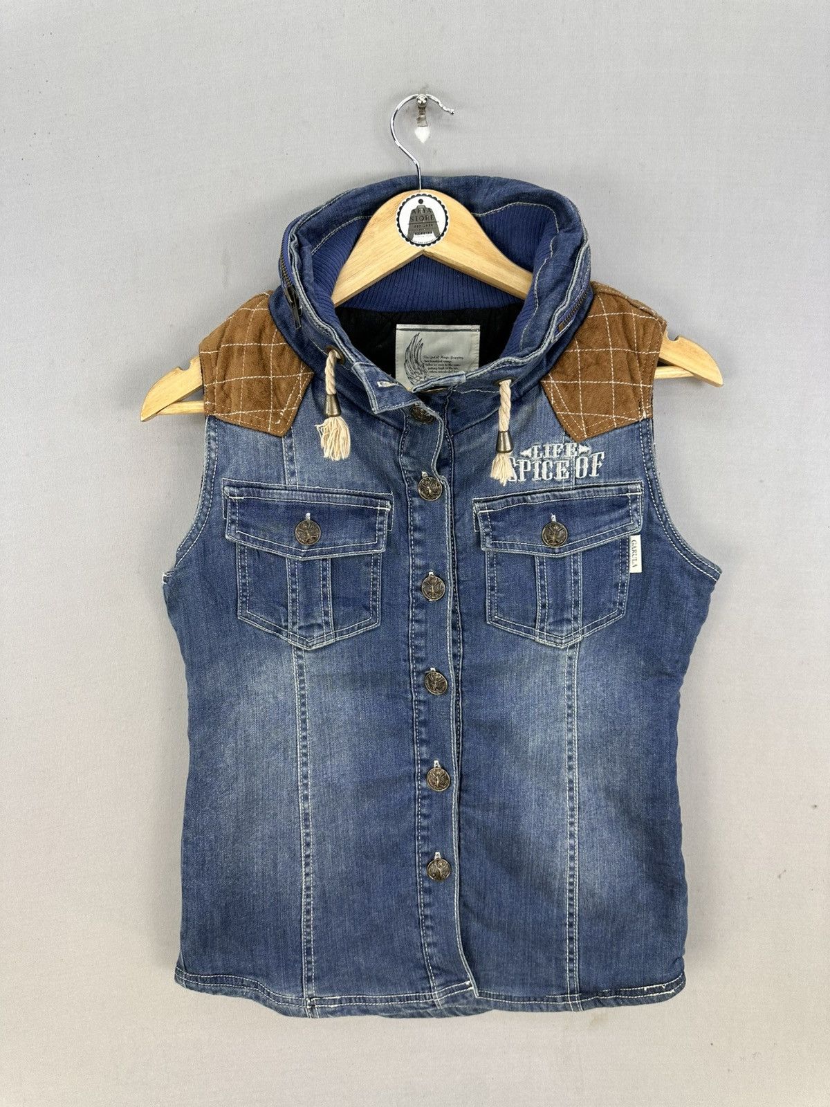 Japanese Brand Garula Limited Edition Embroidered Denim Vest Size S / US 4 / IT 40 - 1 Thumbnail