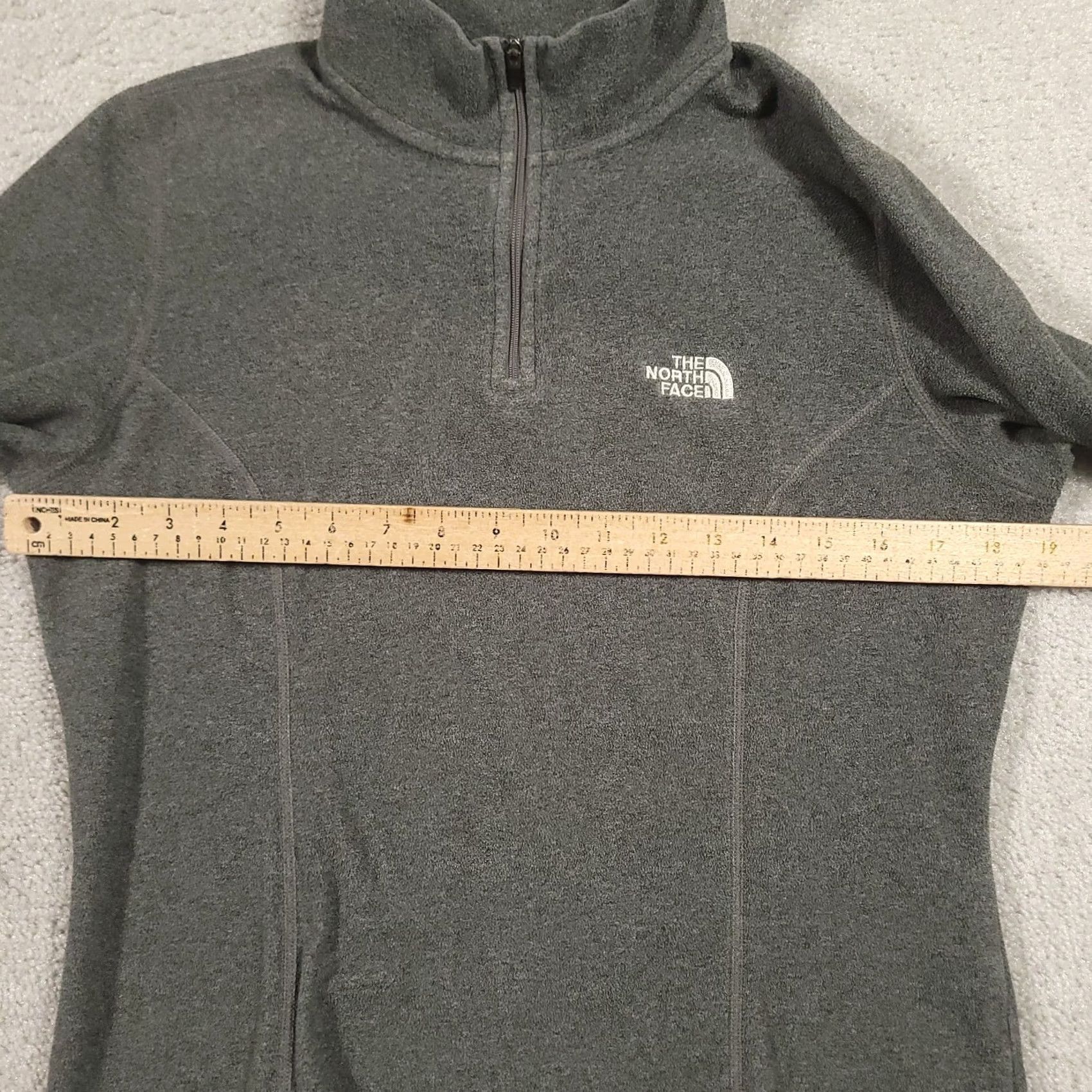 The North Face The North Face Sweater Womens M Gray TKA 100 Warm Fleece Quarter Zip Pullover Size XS / US 0-2 / IT 36-38 - 3 Thumbnail