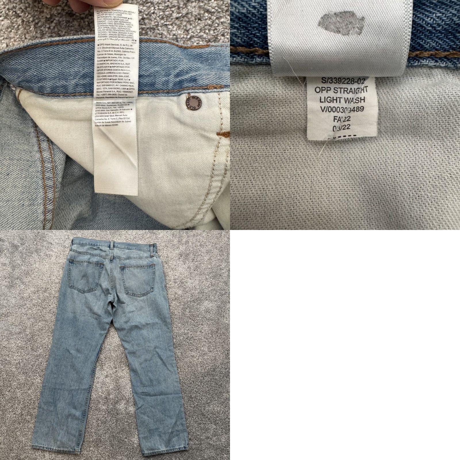 Old Navy Old Navy Jeans Mens 32x30 Blue OPP Straight Light Wash Denim 100% Cotton Classic Jeans Mens Size US 32 / EU 48 - 8 Thumbnail