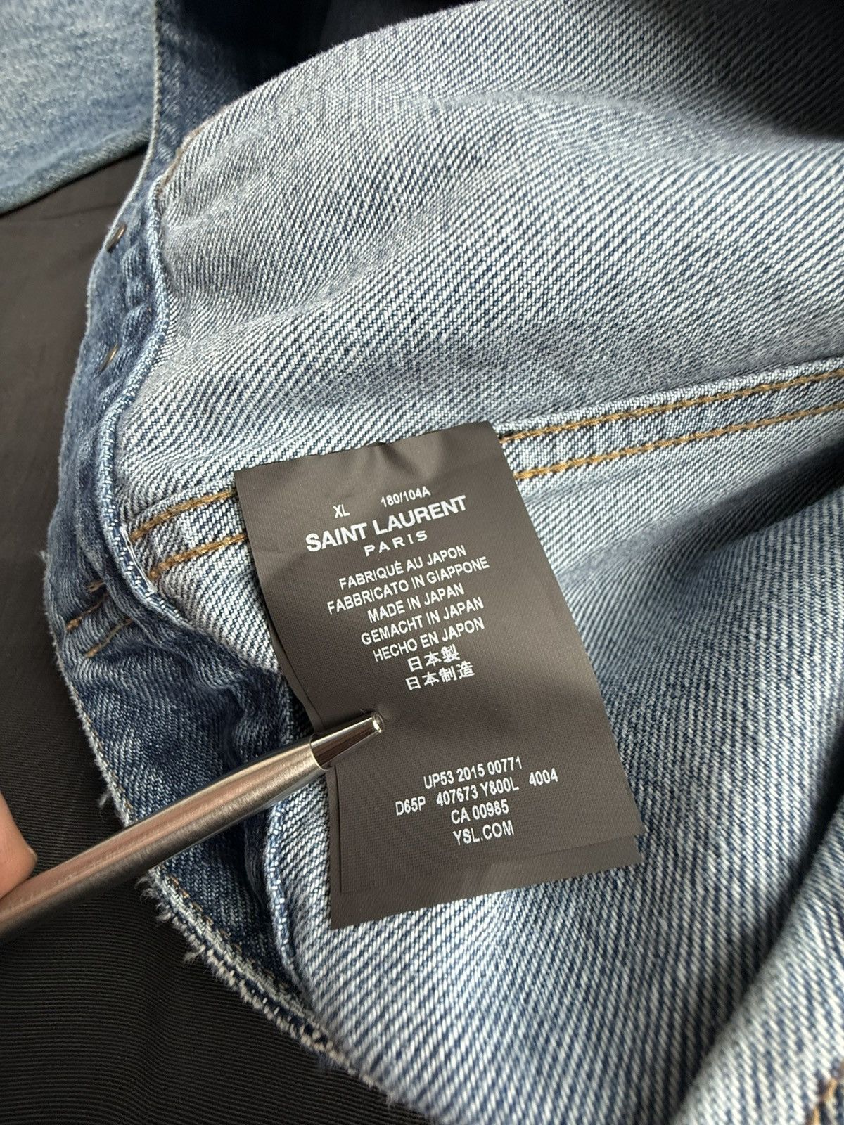 Saint Laurent Paris SS16 Saint Laurent Hedi Slimane palm tree denim jacket XL Size US XL / EU 56 / 4 - 22 Thumbnail