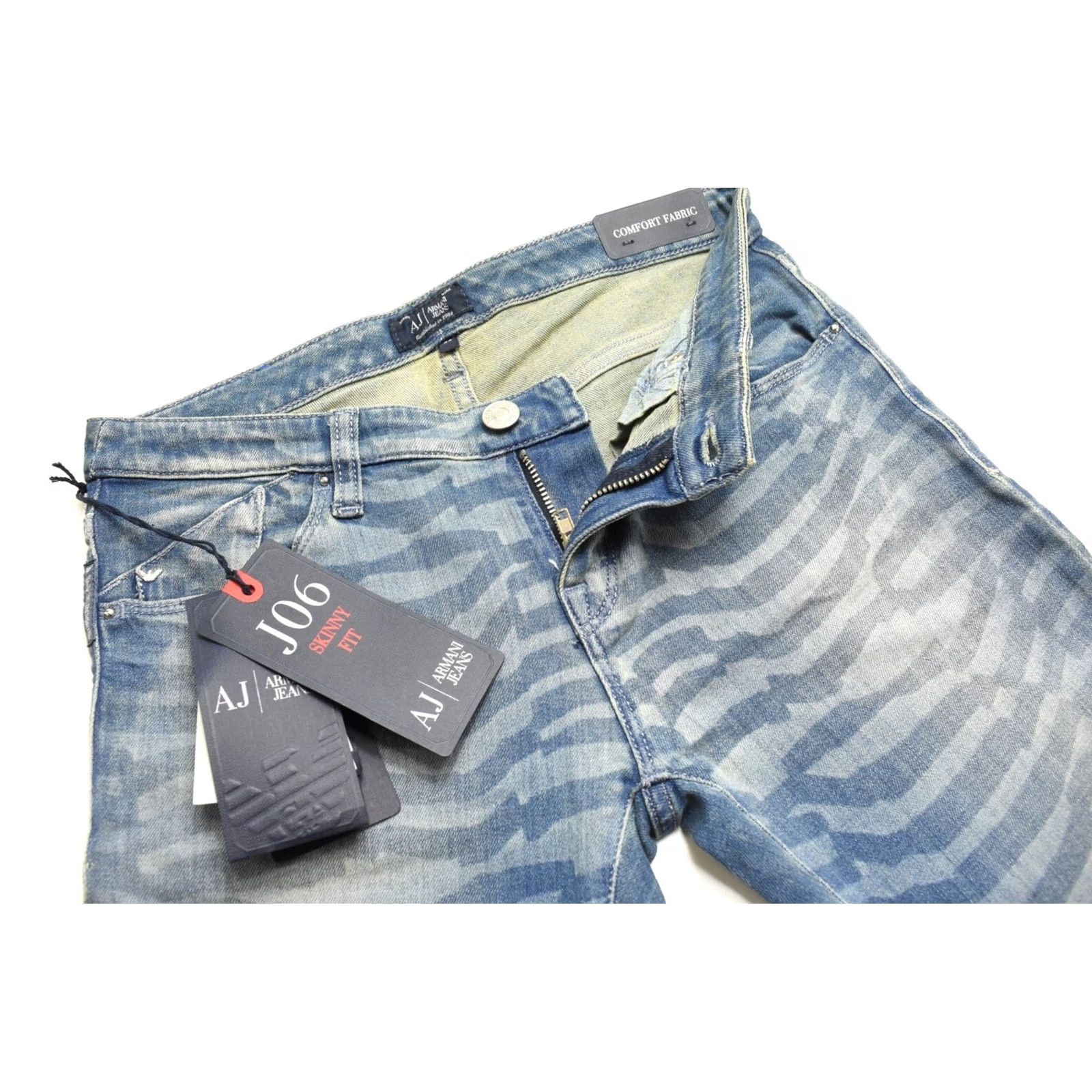 Vintage ARMANI JEANS J06 Skinny Fit Jeans Women's Slim US 24 Zip Fly Size 42" / US 20 - 4 Thumbnail