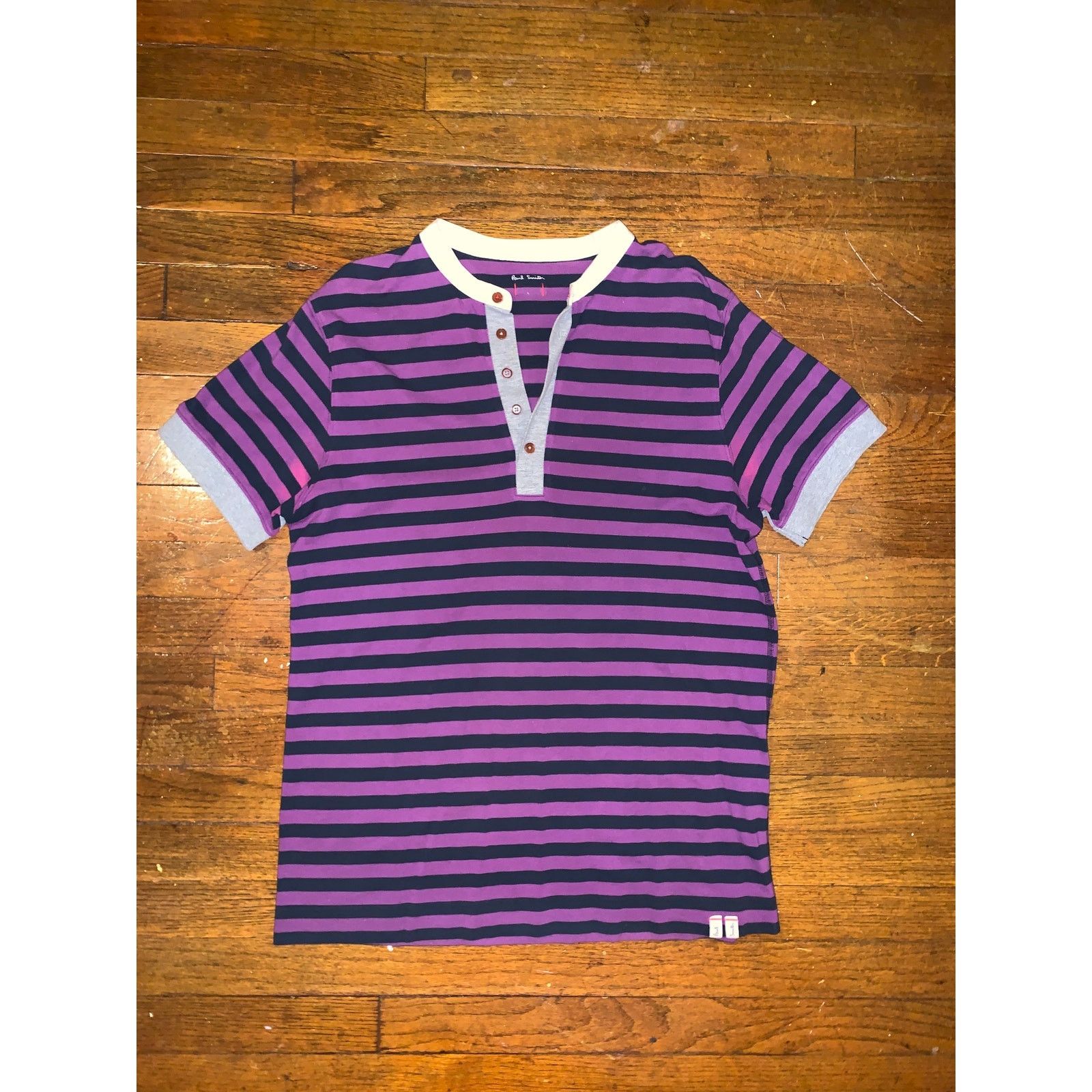 Paul Smith Paul Smith Archive Striped Henley Purple Black Men’s Large Size US L / EU 52-54 / 3 - 2 Thumbnail