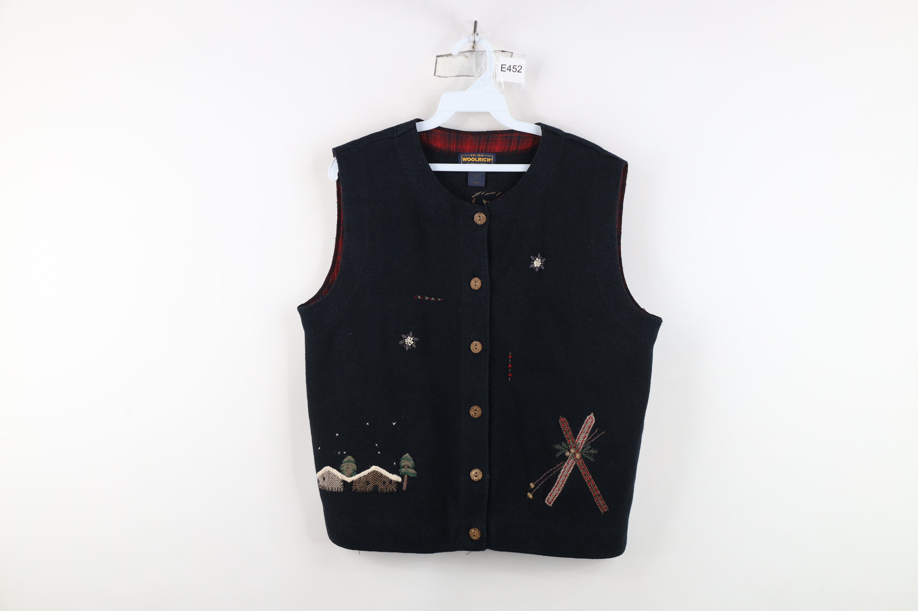 Woolrich Woolen Mills Vintage 90s Woolrich Snow Ski Knit Cardigan Sweater Vest Size L / US 10 / IT 46 - 1 Thumbnail