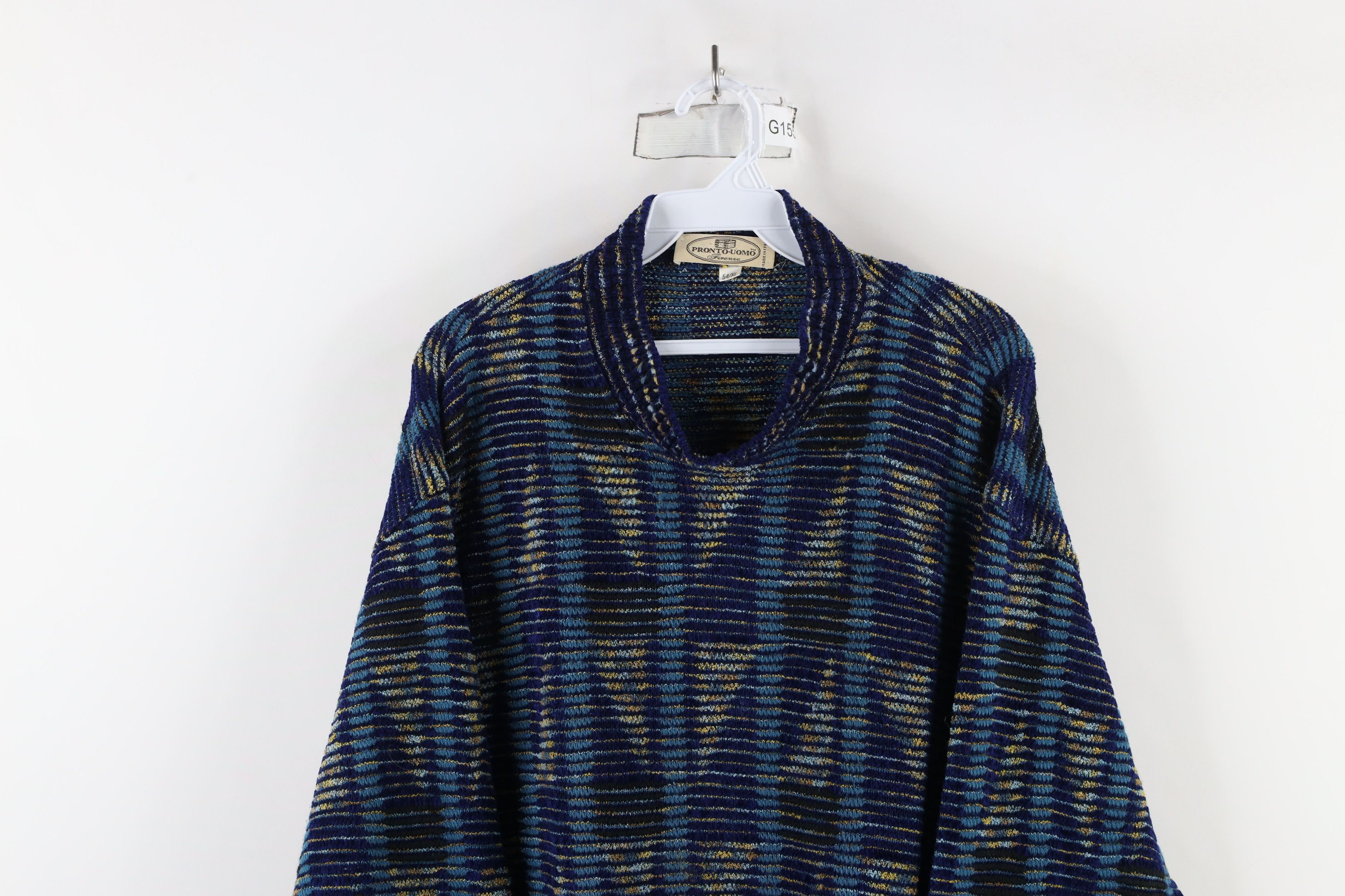 Vintage Vintage 90s Coogi Style Textured Knit Mock Neck Sweater Size US XL / EU 56 / 4 - 2 Thumbnail