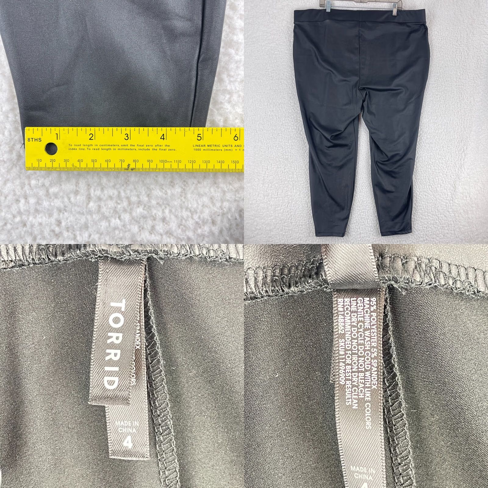 Torrid Torrid Black Pull On Elastic Waist Faux Leather Pants Womens 4X Skinny Leg Casual/Party/Cocktail Footwear Items Size 40" / US 18 - 8 Thumbnail