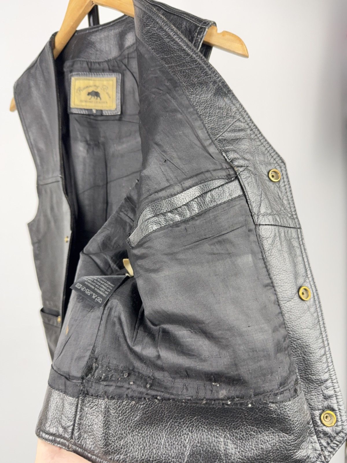 Leather Vintage 90s Retro Leather Moto Biker Rock Opium Vest Size S Size US S / EU 44-46 / 1 - 14 Thumbnail